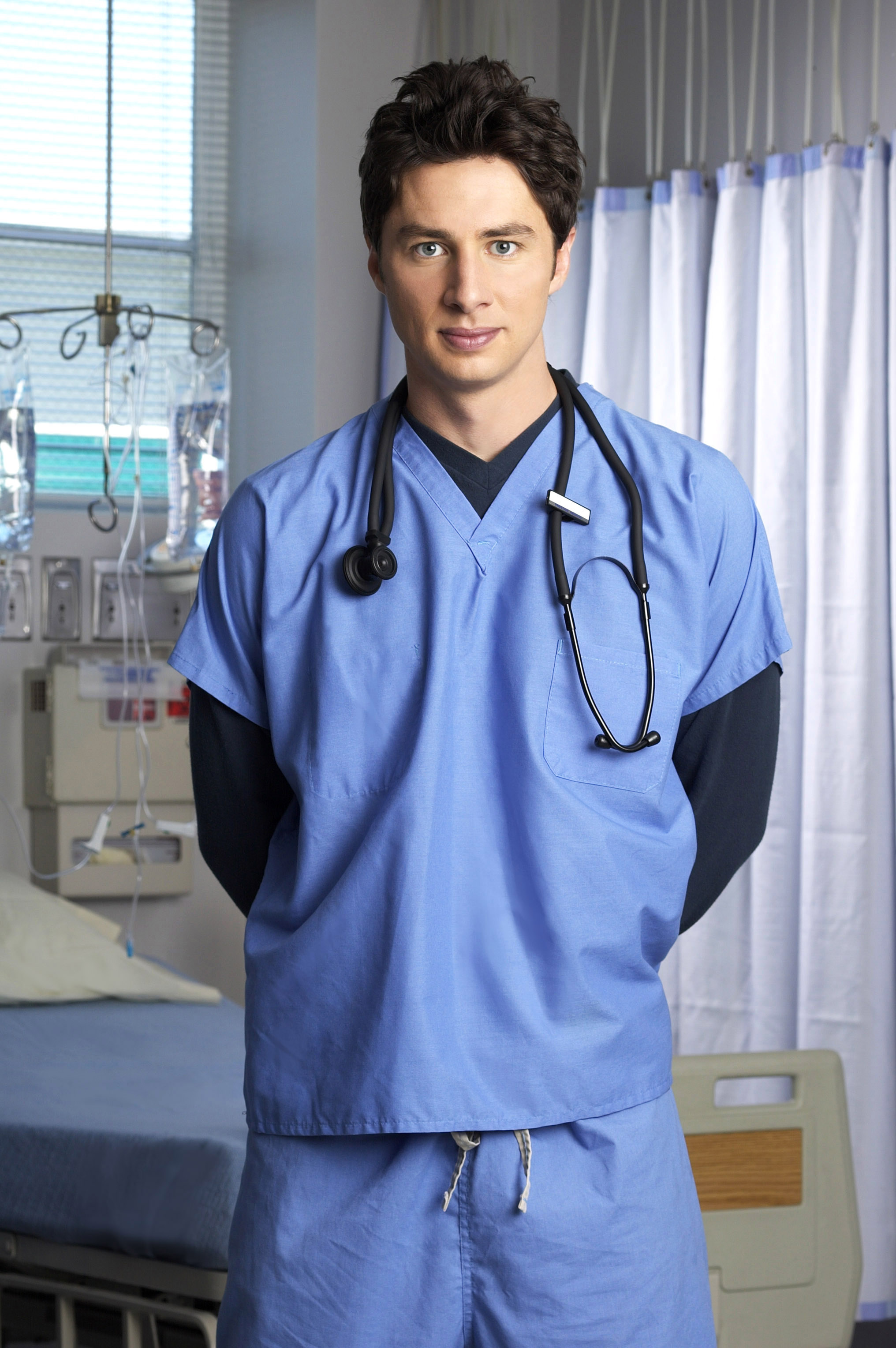 Scrubs (TV Series): Zach Braff as John “J.D.” Dorian, A young physician, The show's protagonist and narrator. 2040x3060 HD Background.