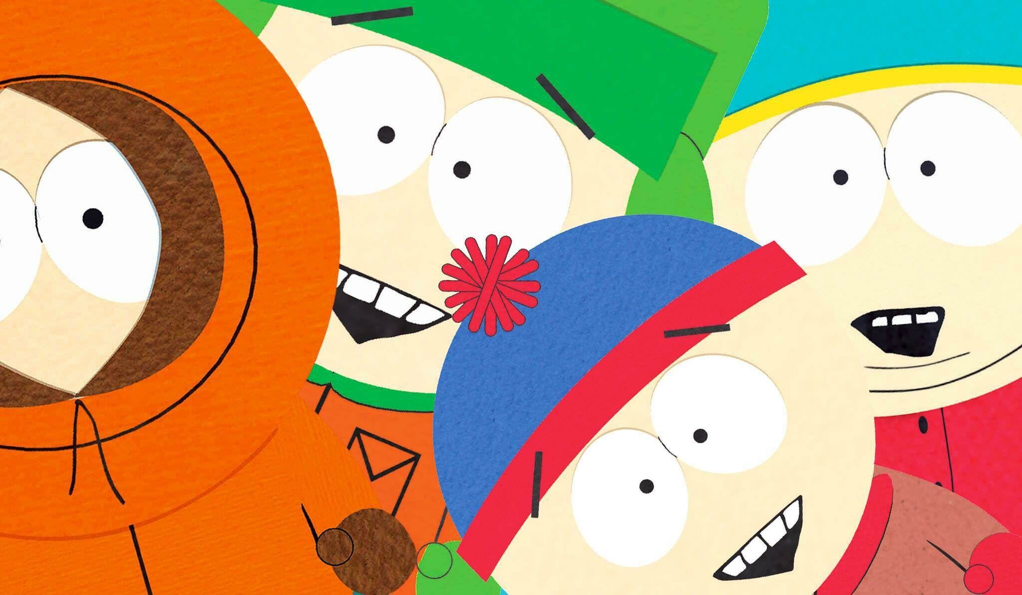 South Park: Characters, Stan, Kyle, Eric, and Kenny. 2050x1200 HD Background.