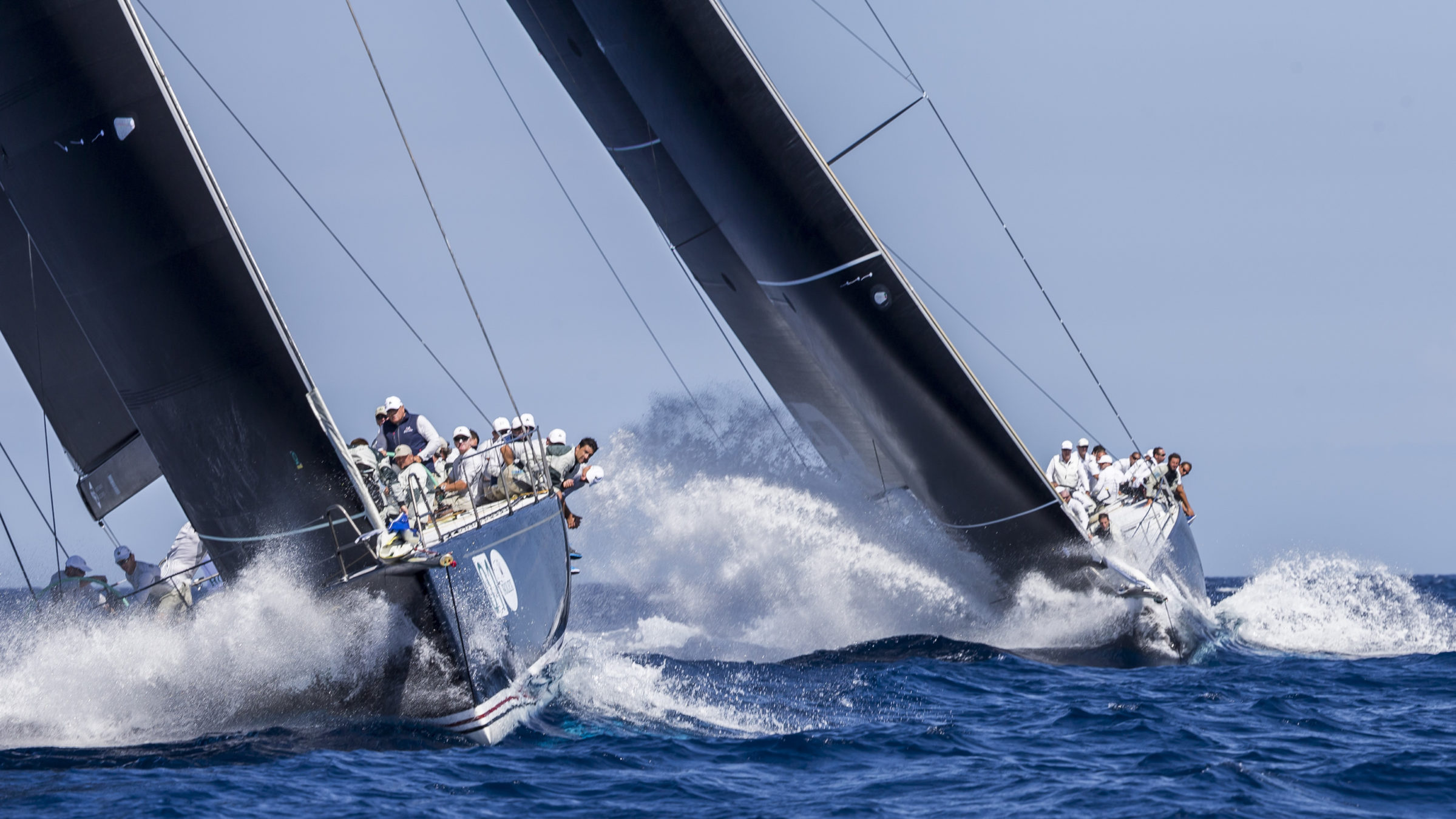 Yacht Racing: Racing Giants, Porto Cervo, Sailing, Contesting on the water, Sailboat tournament. 2400x1350 HD Background.
