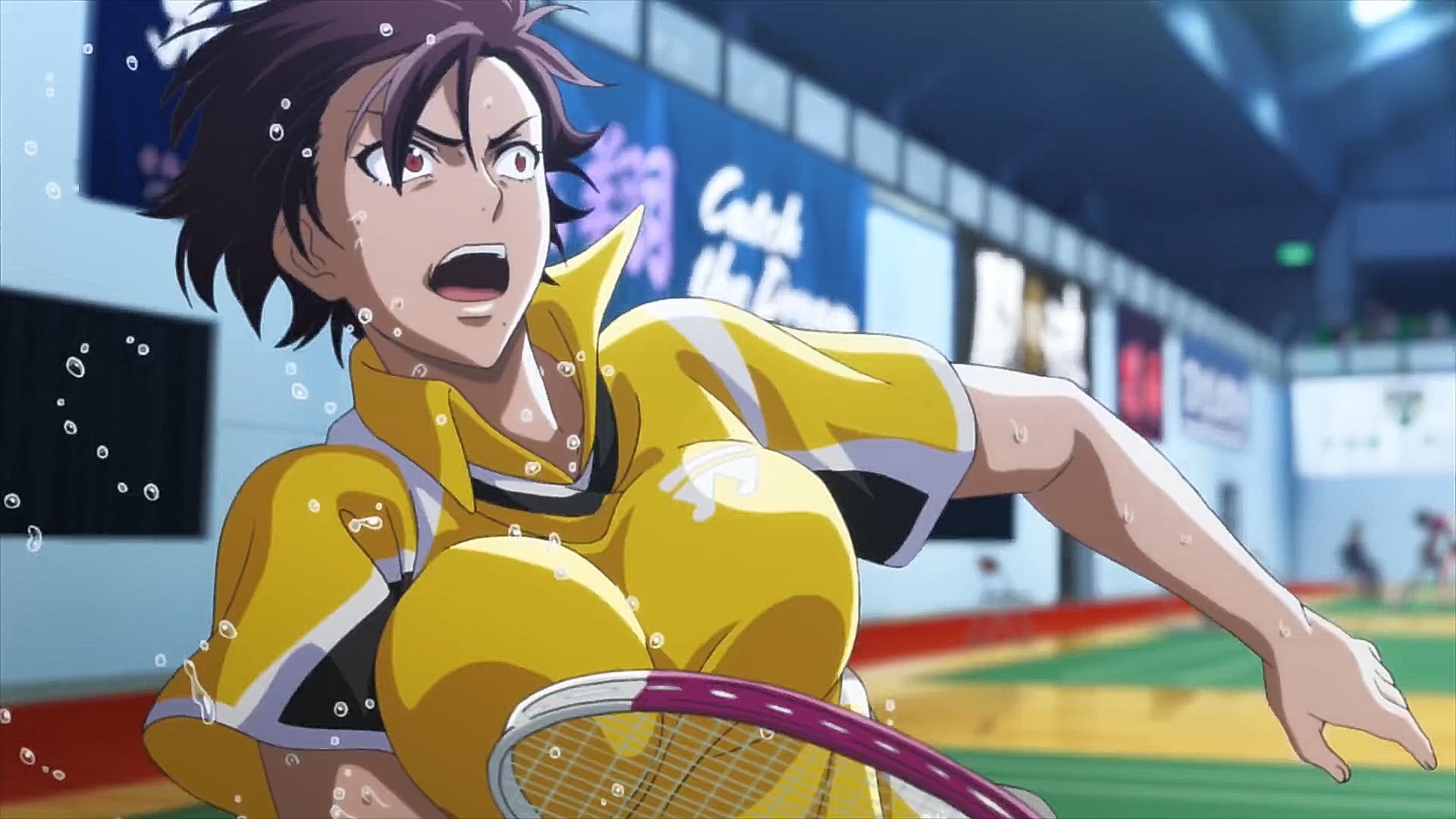 Hanebado! (Anime): The badminton play, Sports technicalities, Crunchyroll. 1920x1080 Full HD Background.