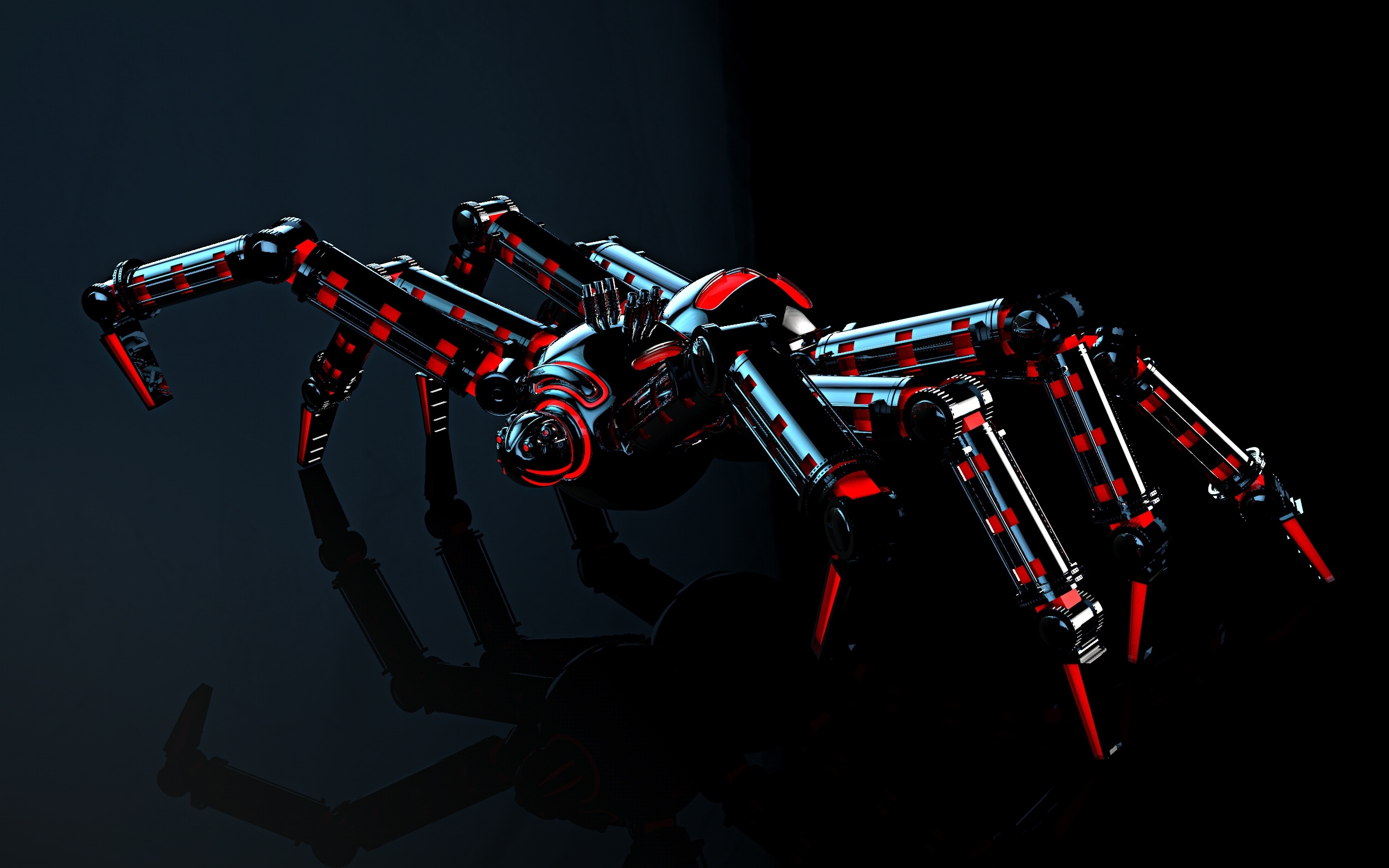 Spider robot, 3D abstract, Better resolution, Download wallpaper, 2560x1600 HD Desktop
