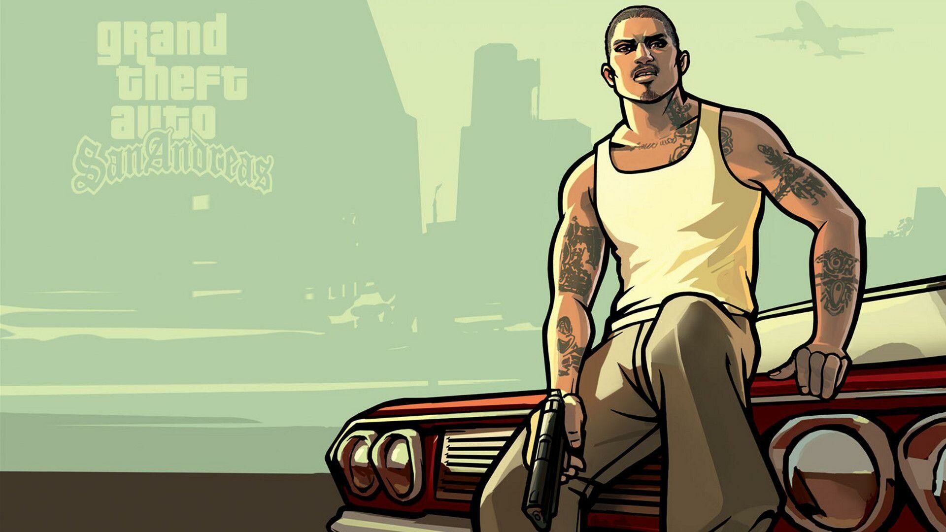 Grand Theft Auto: San Andreas: The protagonist, Carl Johnson, Returned home to mourn the death of his mother. 1920x1080 Full HD Background.