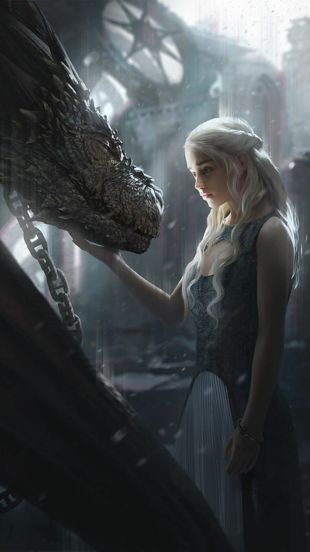 Game of Thrones: Daenerys Targaryen, Queen of the Andals, the Rhoynar and the First Men. 1080x1920 Full HD Background.