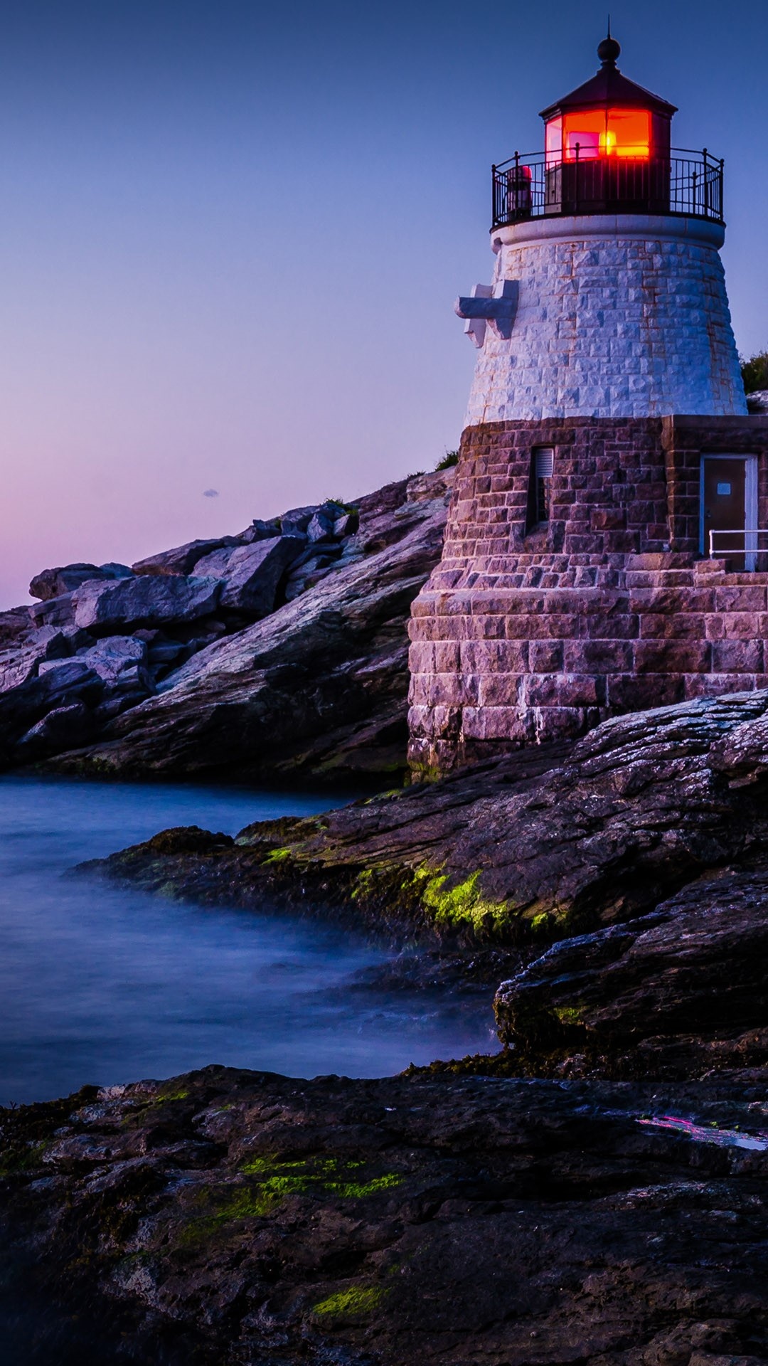 Castle Hill Lighthouse, Newport Rhode Island, Windows 10 spotlight, Majestic structure, 1080x1920 Full HD Phone