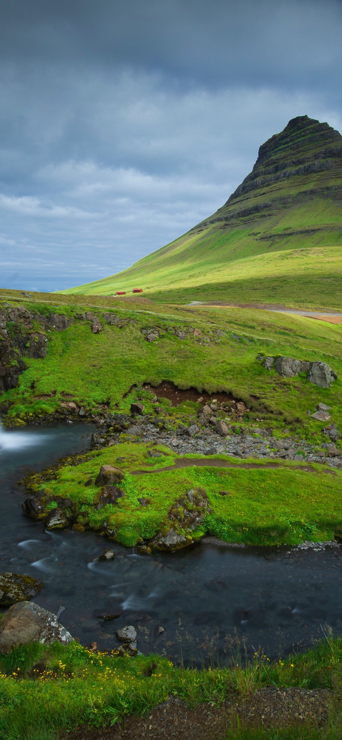 Kirkjufell, Iceland, Mountains, Waterfalls, 1130x2440 HD Handy