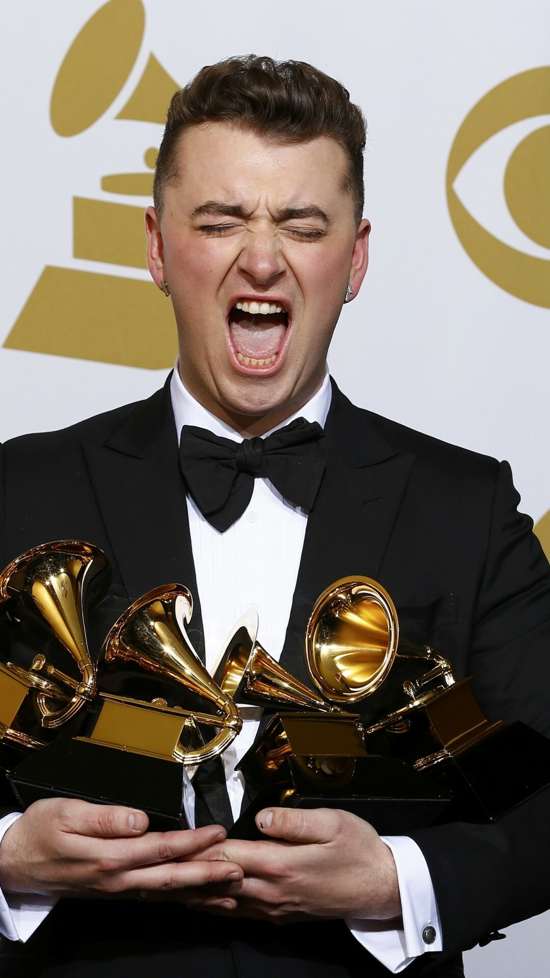 Sam Smith: Stay With Me, Record of the Year, Song of the Year, Best New Artist at Grammys 2015. 1080x1920 Full HD Wallpaper.