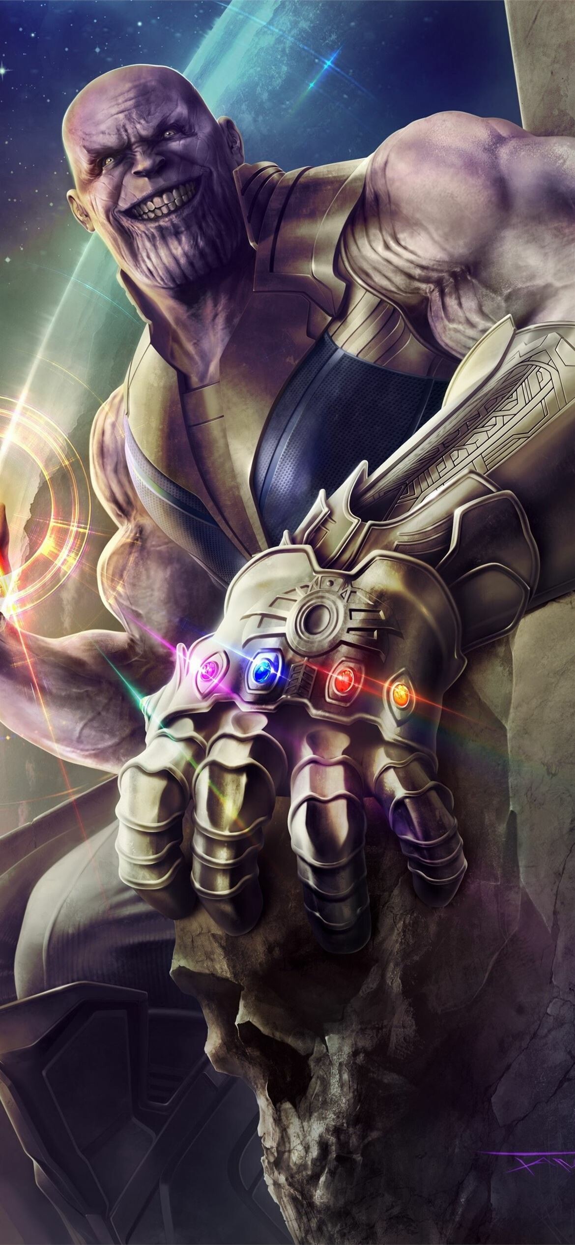 Marvel Villain: Thanos, Created by writer-artist Jim Starlin. 1170x2540 HD Background.