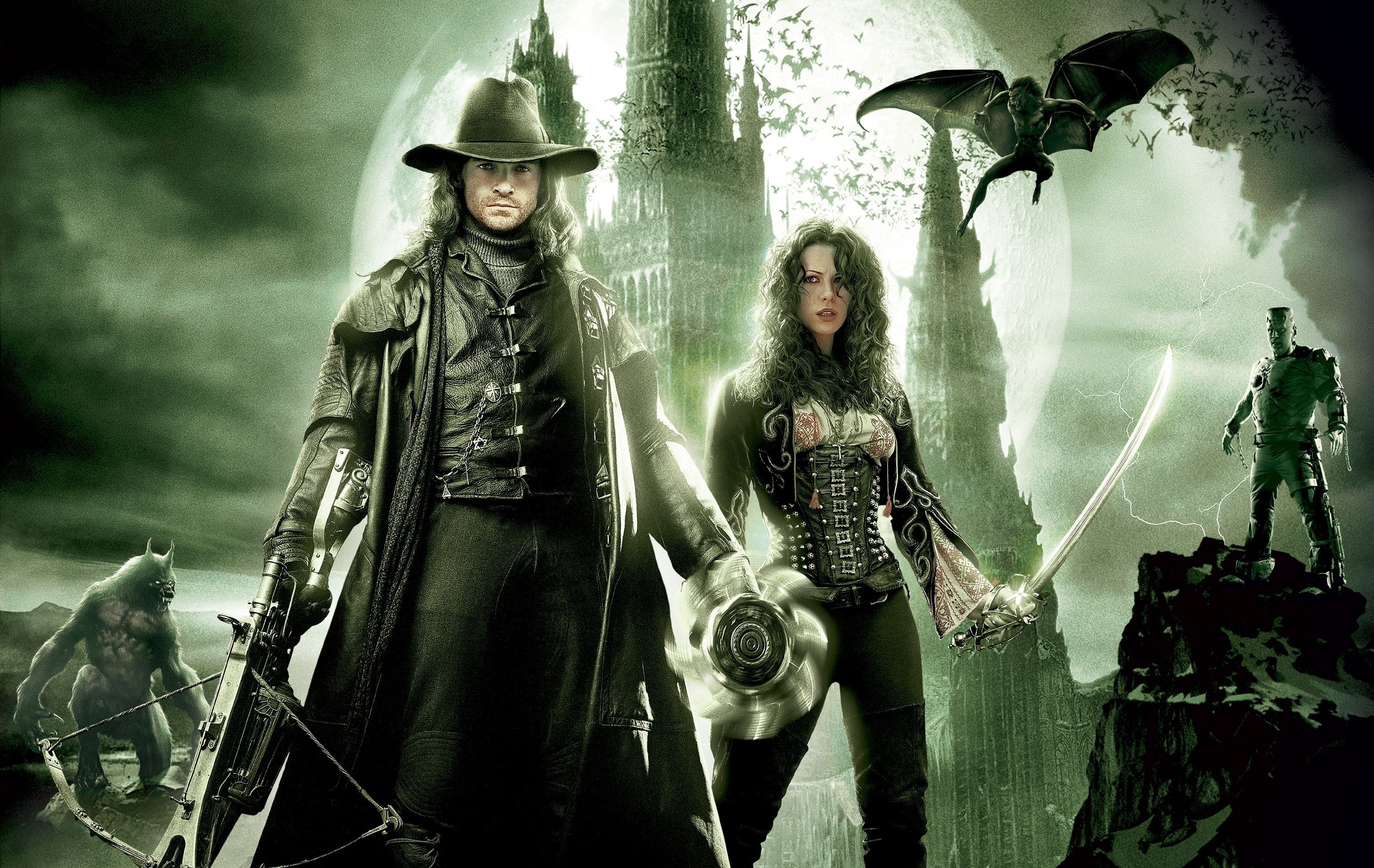 Van Helsing: A 2004 action horror film written and directed by Stephen Sommers. 3000x1900 HD Background.