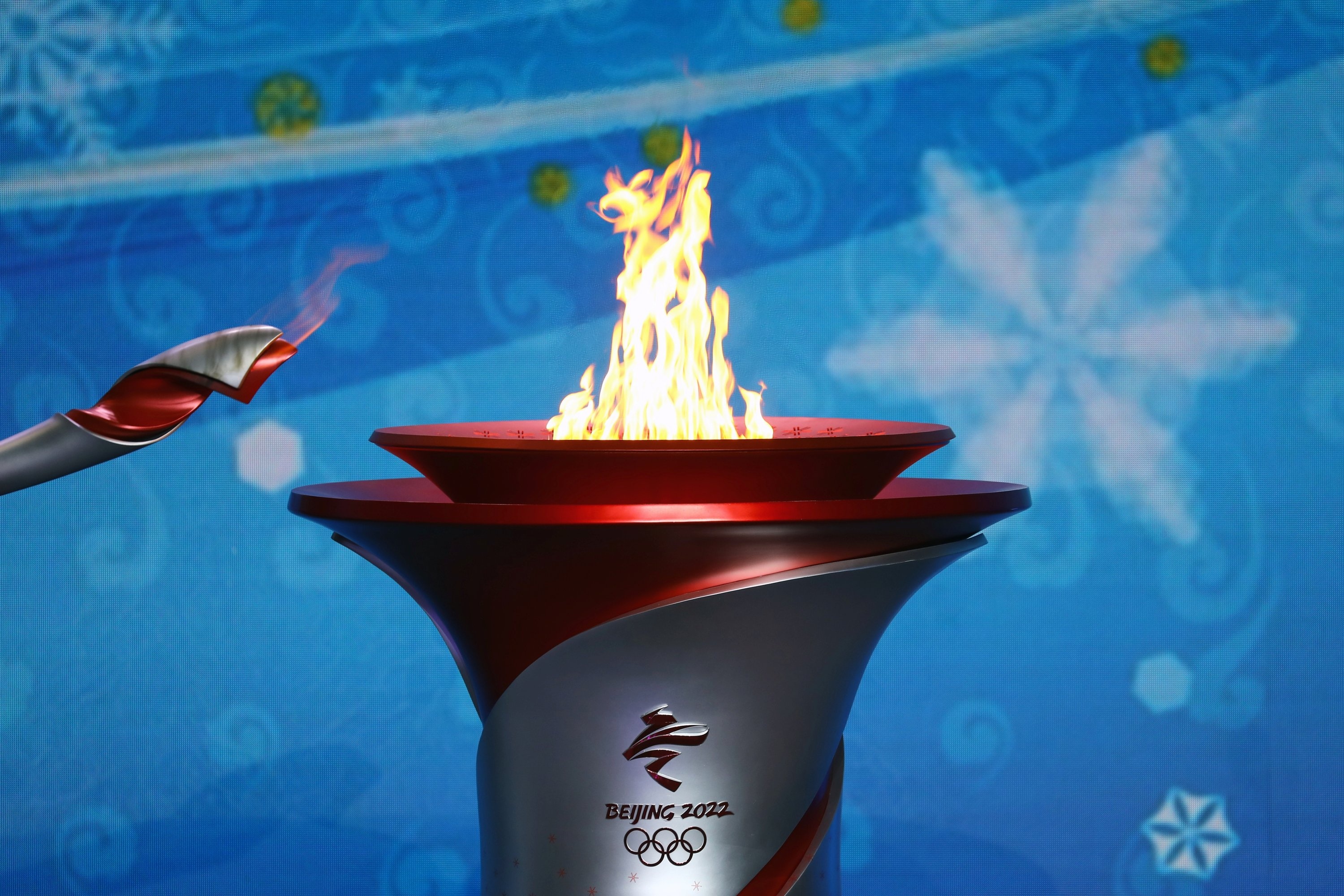 Olympic Flame: The 1st city to host Summer, Winter Games, Arrived at Beijing Capital International Airport, Official welcoming ceremony. 3000x2000 HD Wallpaper.