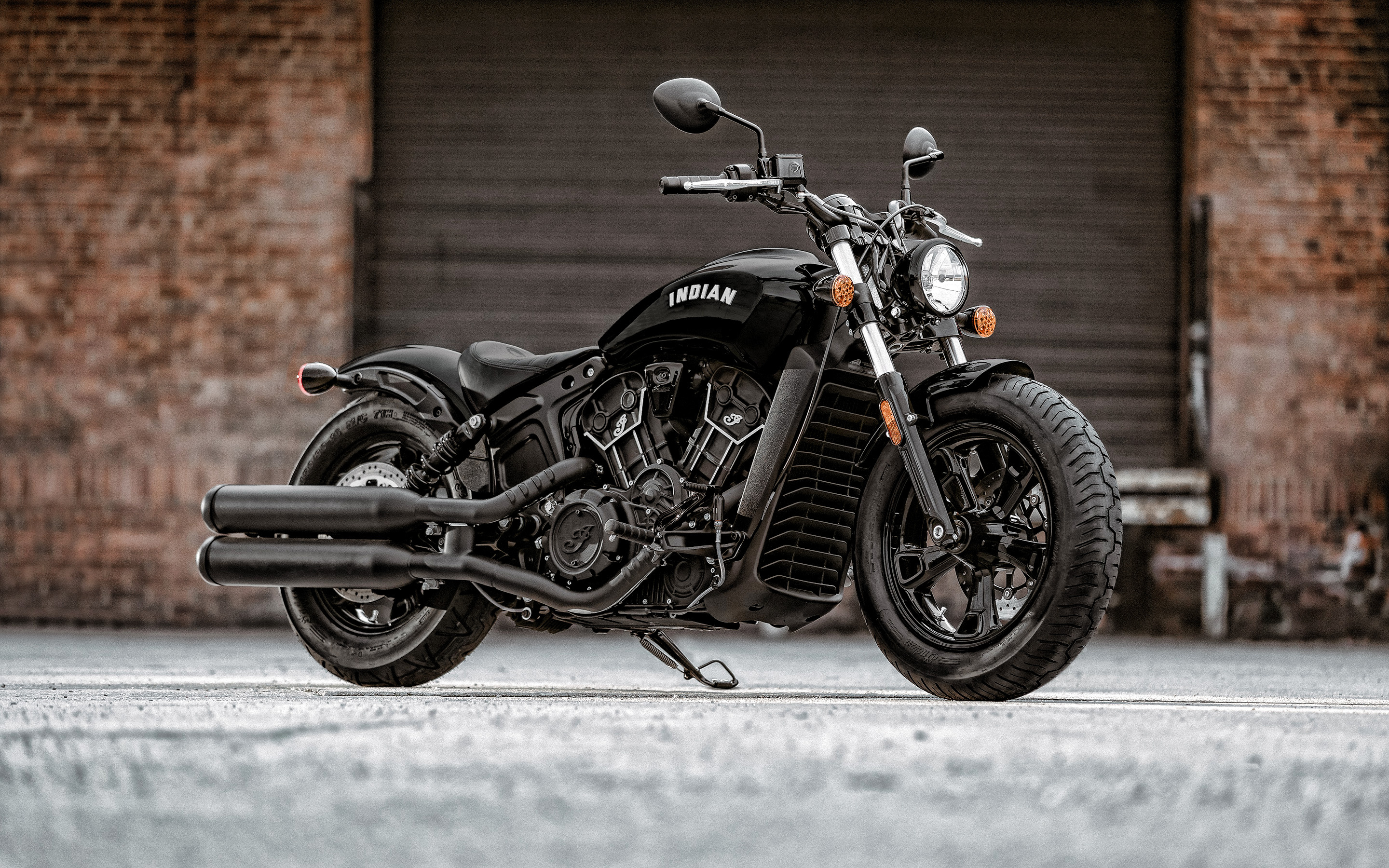 Indian Scout, Bobber sixty 2020, Front view, Black motorcycle, 2880x1800 HD Desktop