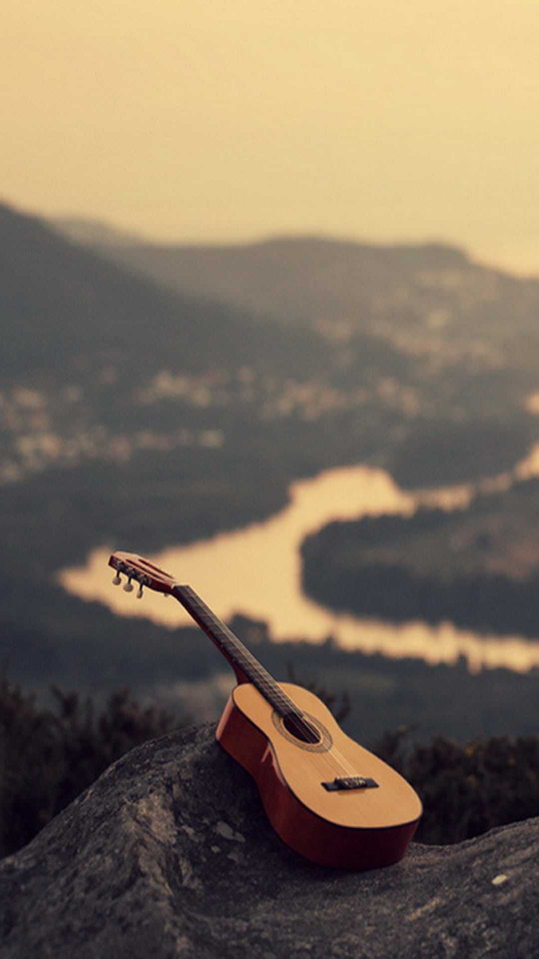 Guitar: A flat-bodied stringed instrument with a long fretted neck. 1080x1920 Full HD Wallpaper.