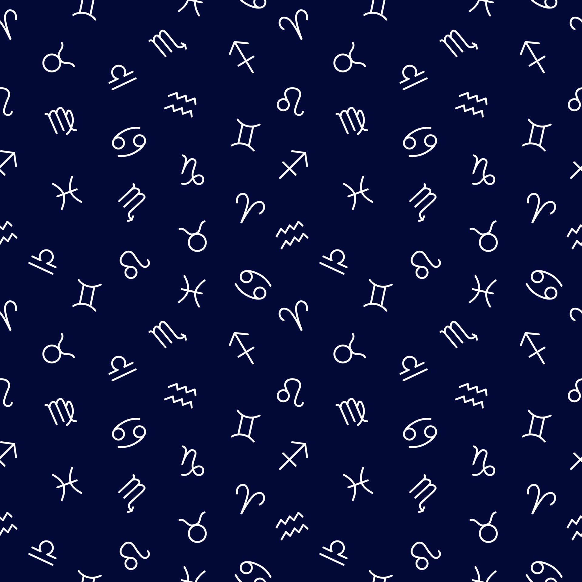 Zodiac Signs, Zodiac pattern, Seamless vector background, Astrological textile design, 1920x1920 HD Handy