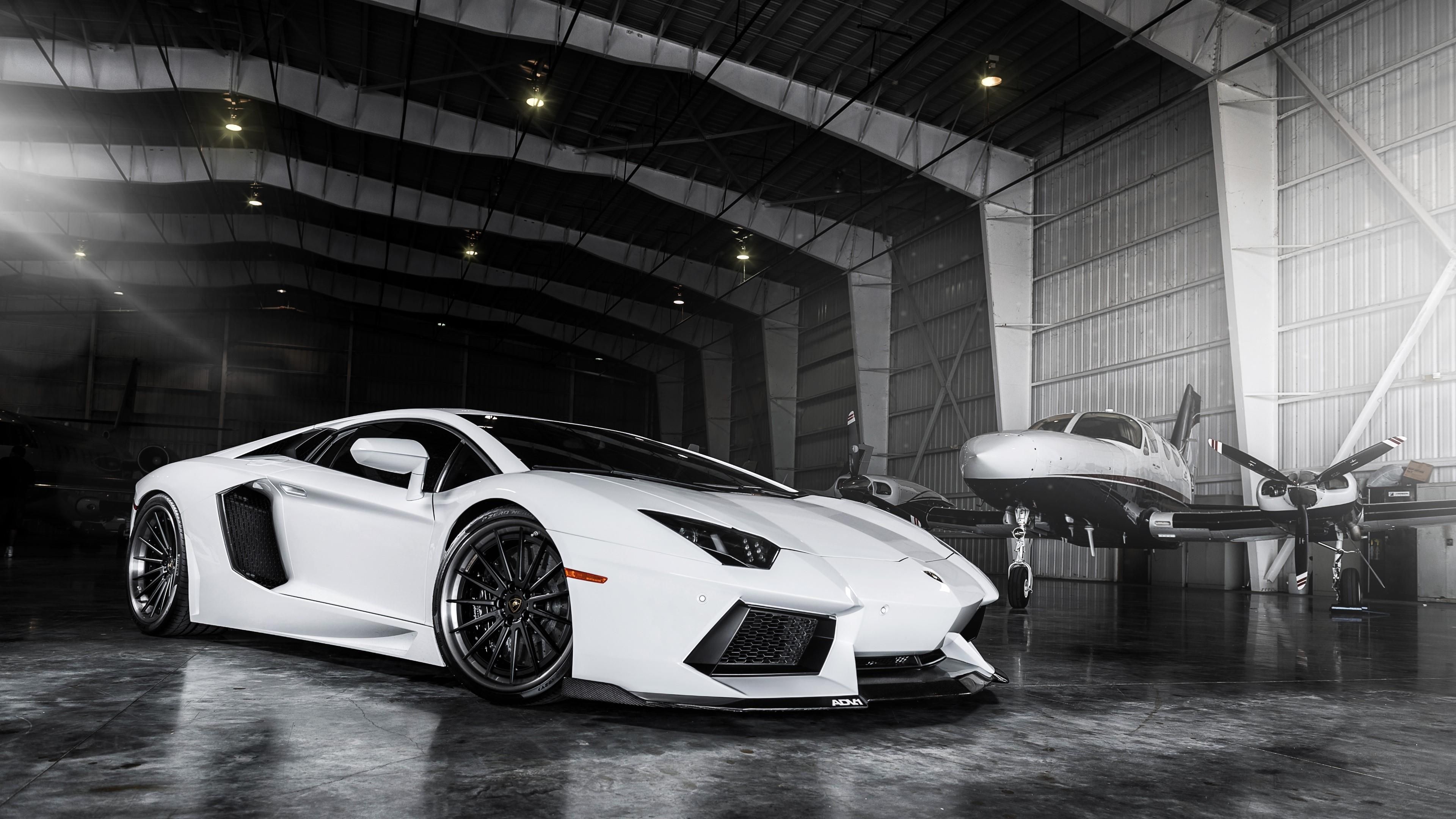 White Lamborghini Aventador, HD wallpaper, 3840x2160 4K Desktop