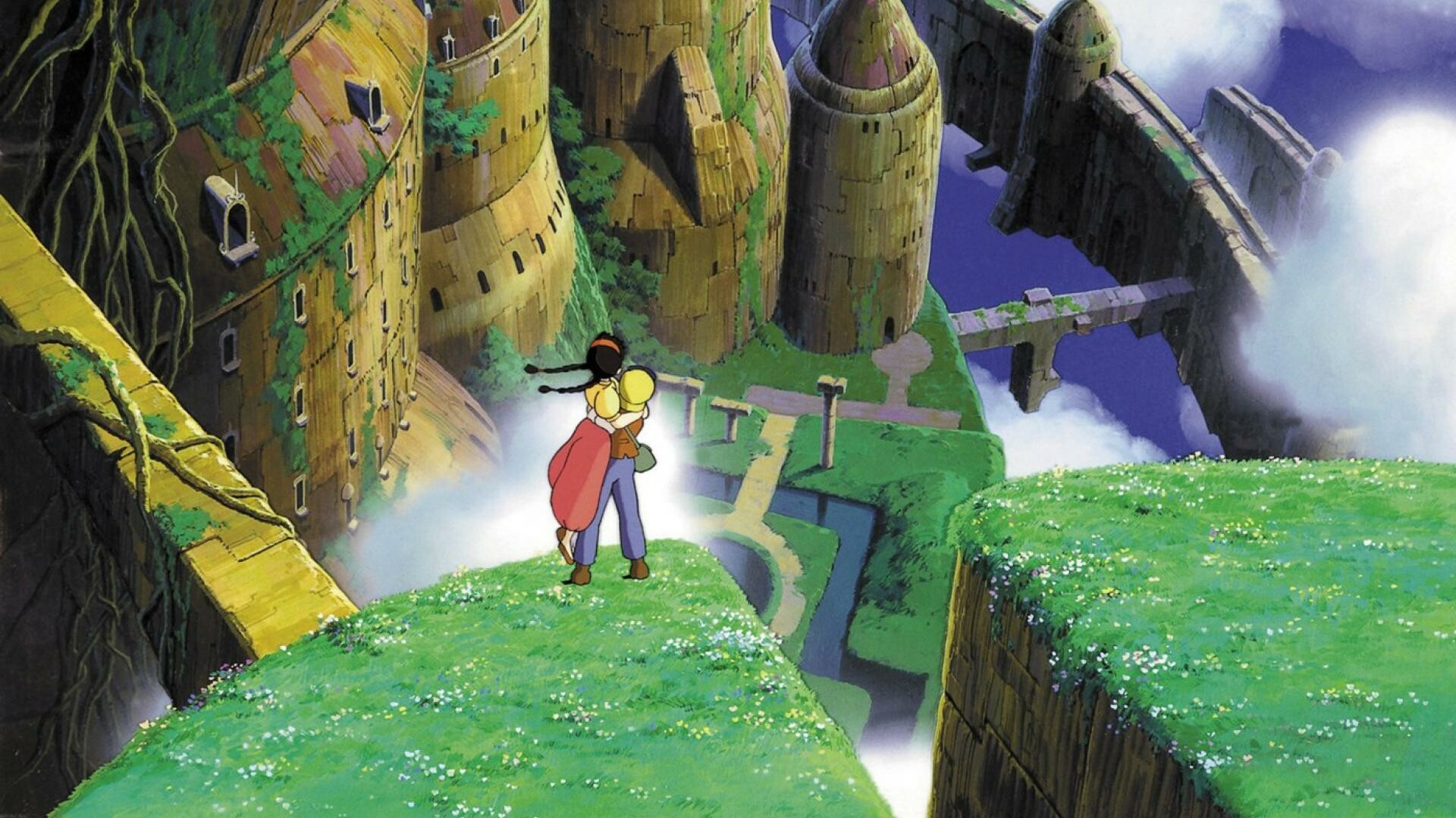 Laputa: Castle in the Sky: Flying island, Young orphan Sheeta, Adventures of a boy and girl. 1920x1080 Full HD Wallpaper.