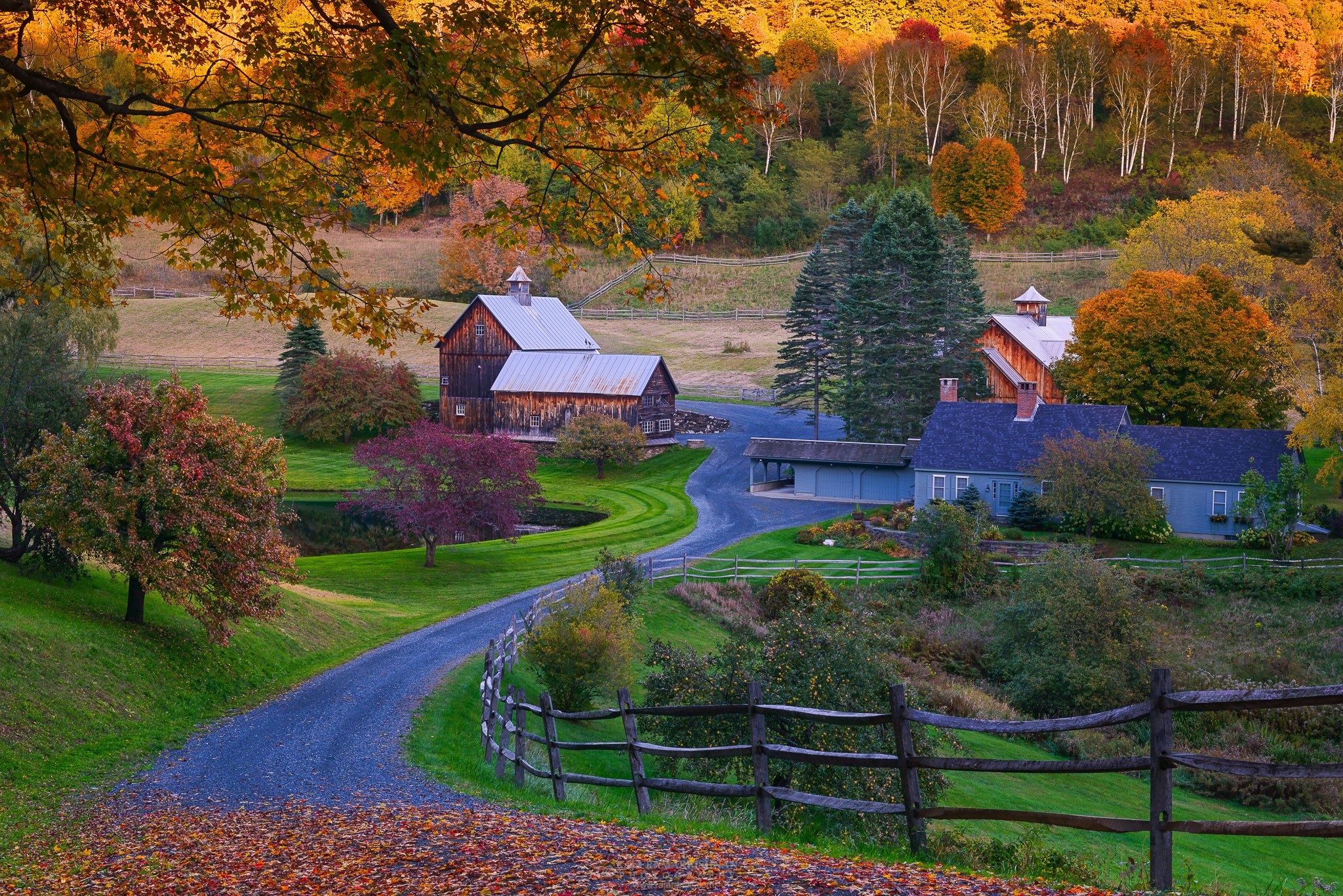 Vermont village, Fall scenery, Picturesque roads, Nature's canvas, 2050x1370 HD Desktop
