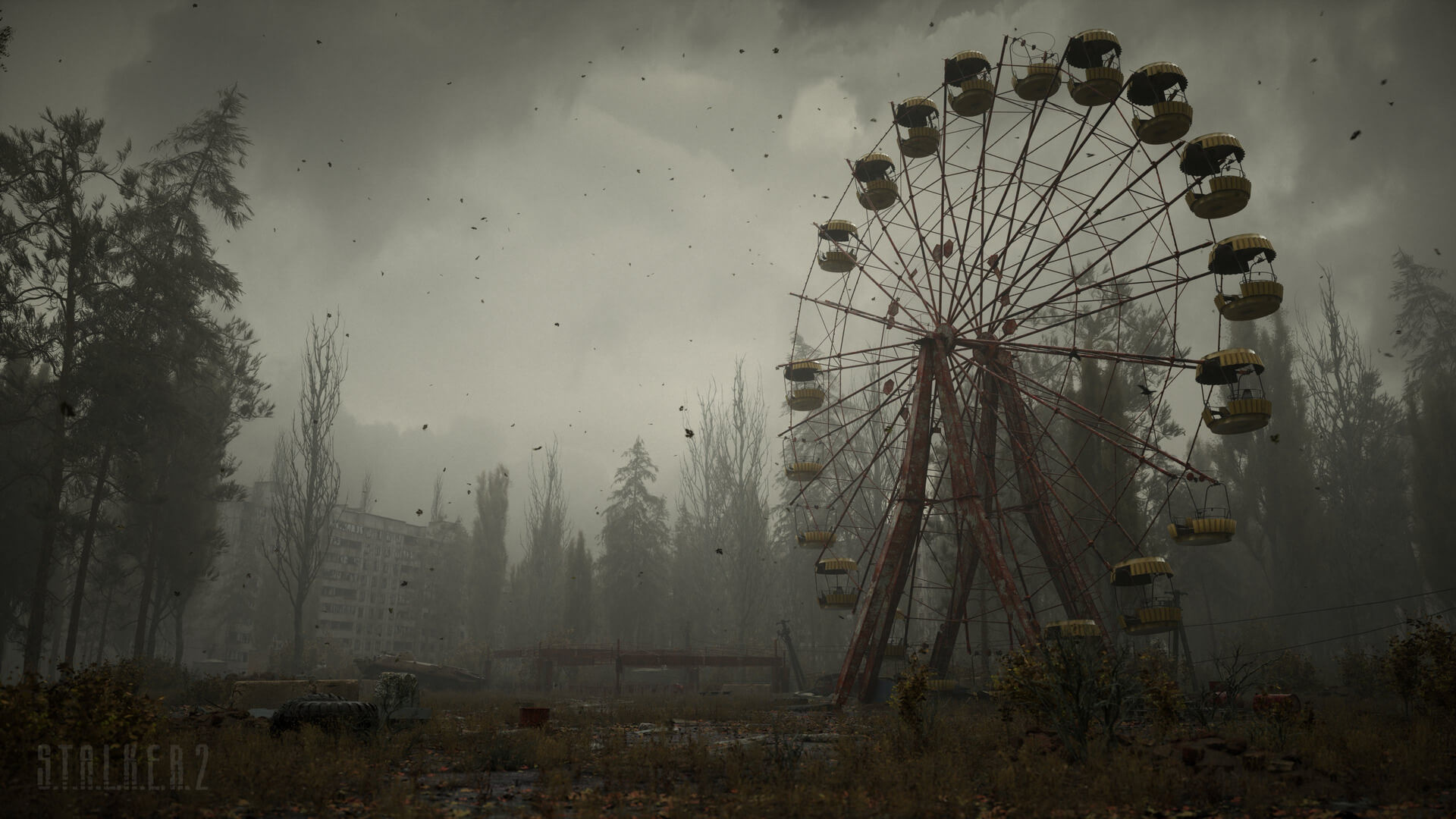S.T.A.L.K.E.R. 2: Pripyat Ferris wheel, Heart of Chernobyl demonstration screenshot. 1920x1080 Full HD Background.