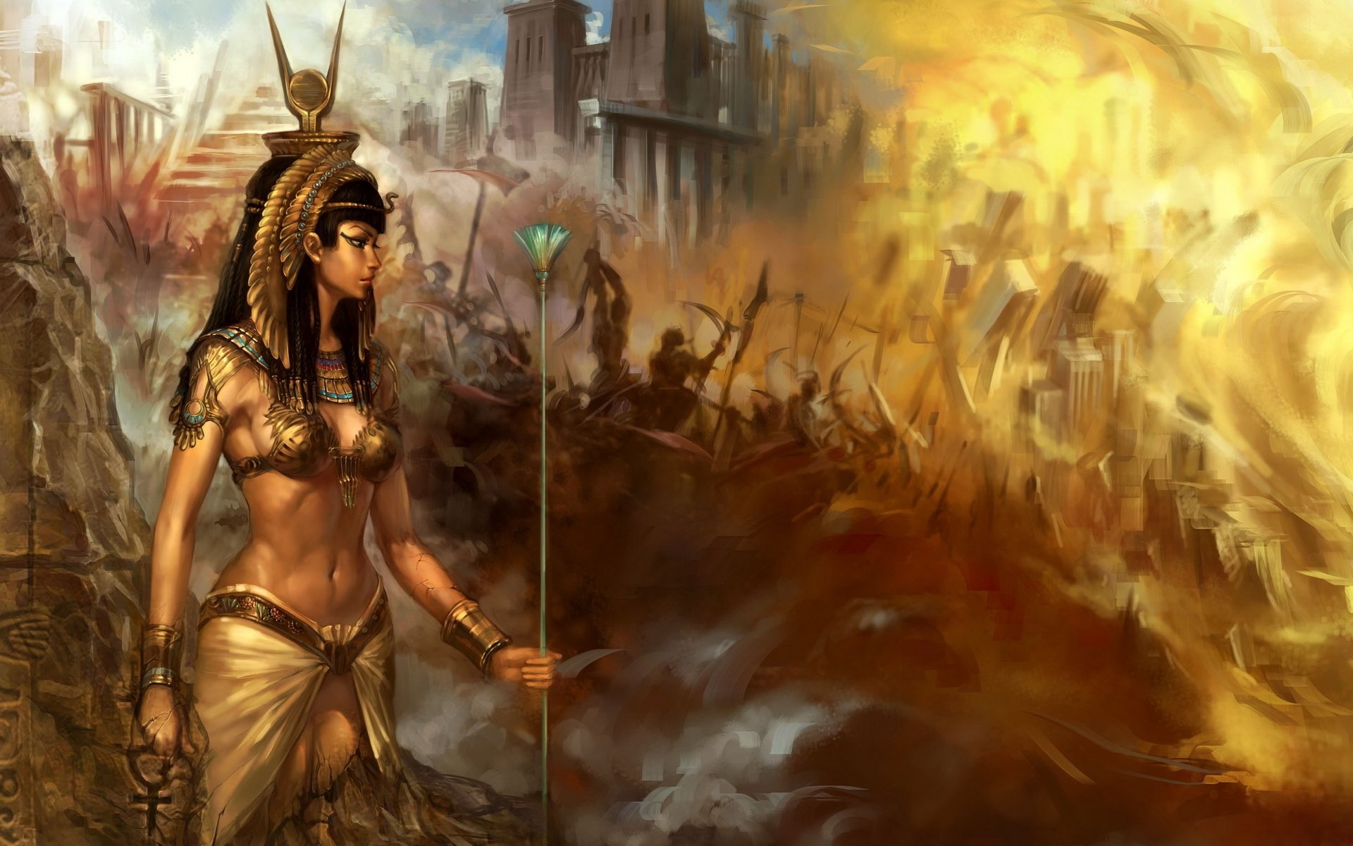 Cleopatra's allure, Ancient Egypt queen, Iconic history, Timeless beauty, 1920x1200 HD Desktop