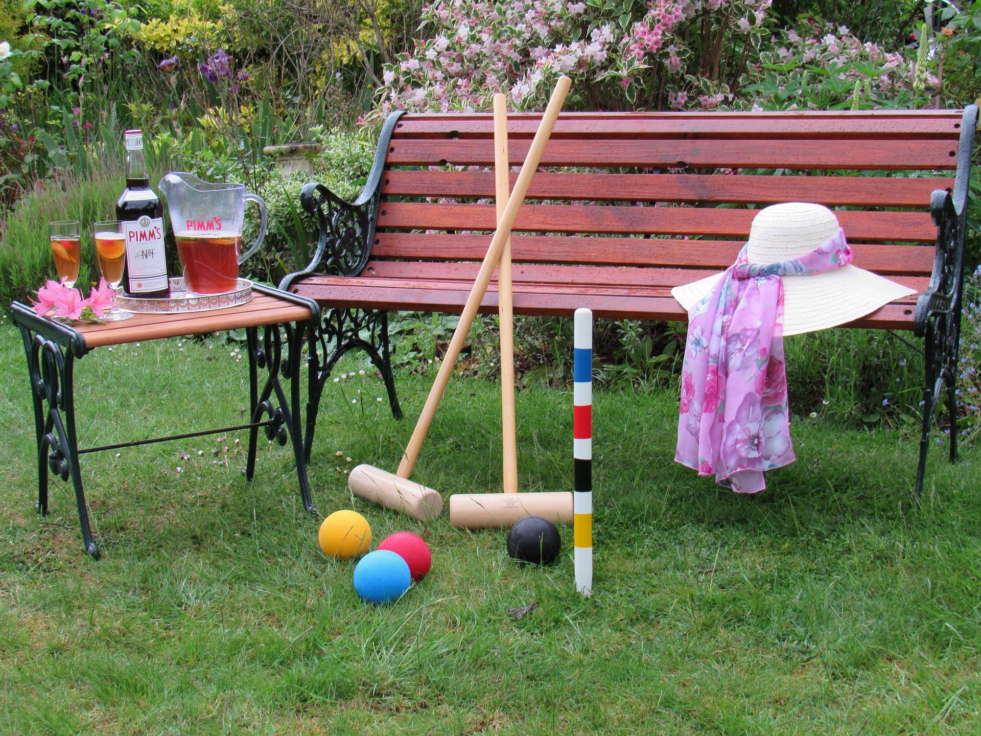 Croquet: An event at the 1900 Summer Olympics, Mallets, Hoops, and Balls. 1920x1440 HD Background.