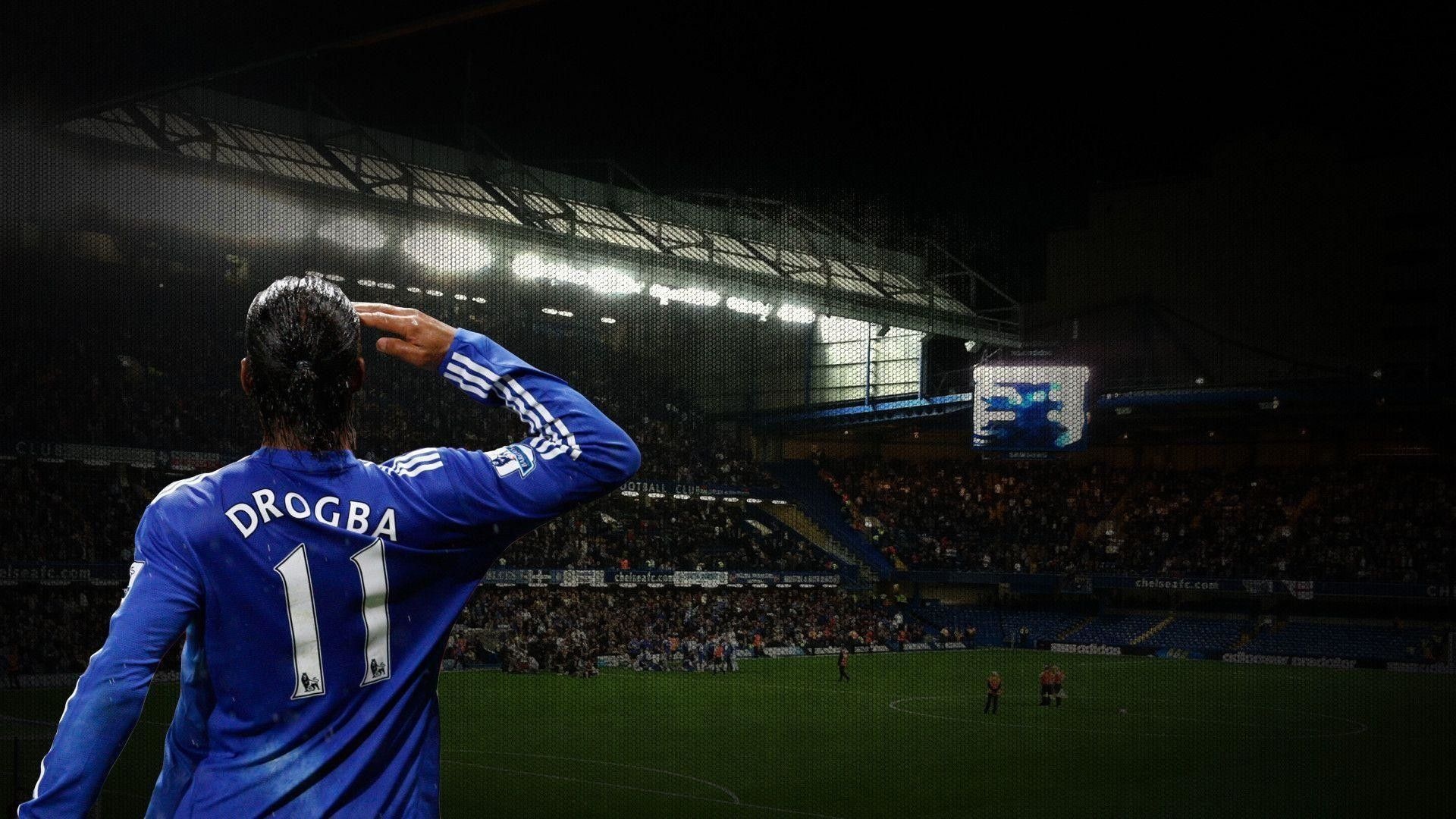 Drogba: A global football player, The world-famous Chelsea club. 1920x1080 Full HD Background.
