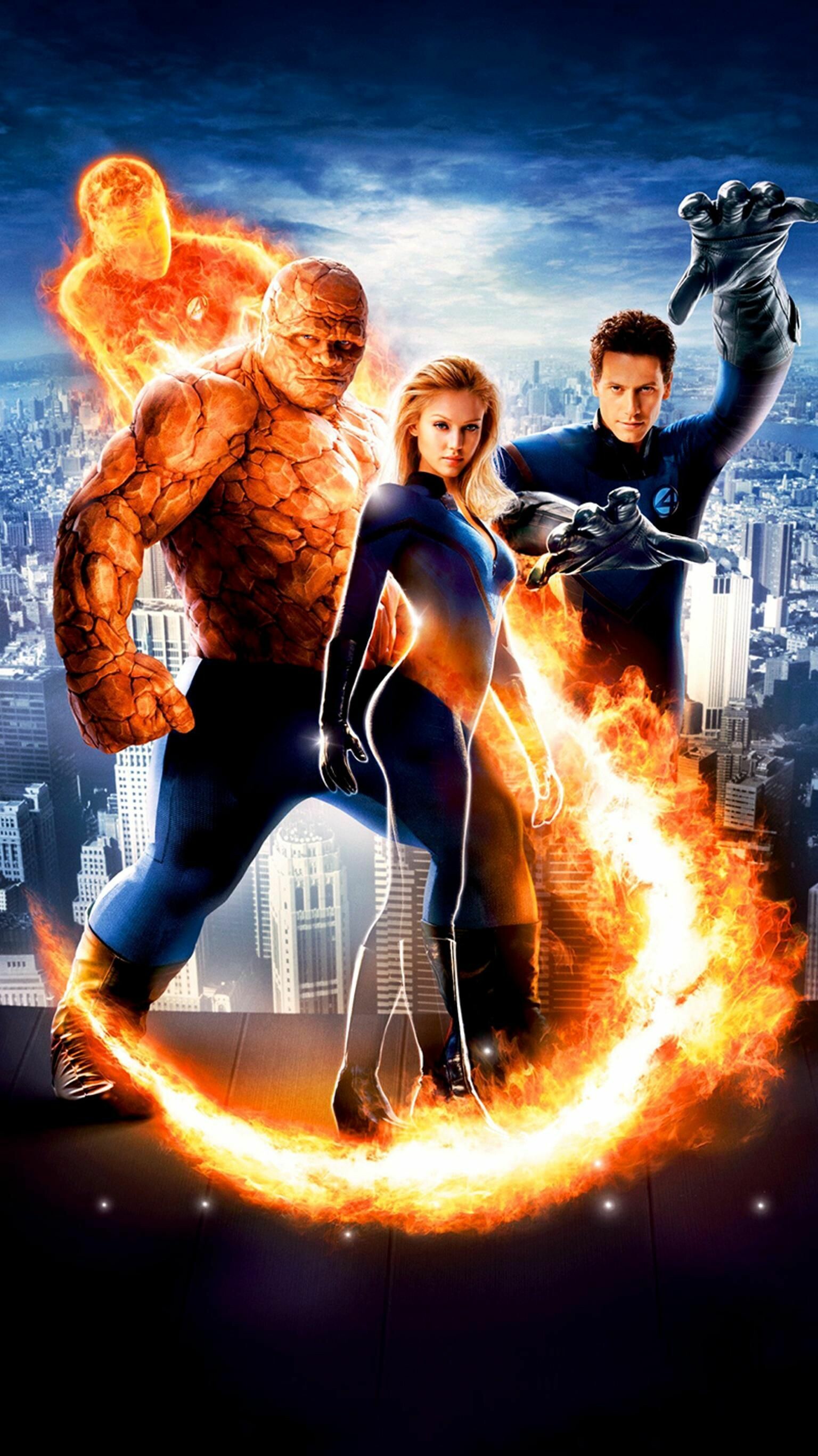 Fantastic 4: The Human Torch, Known as Jim Hammond, A superhero appearing in American comic books. 1540x2740 HD Background.