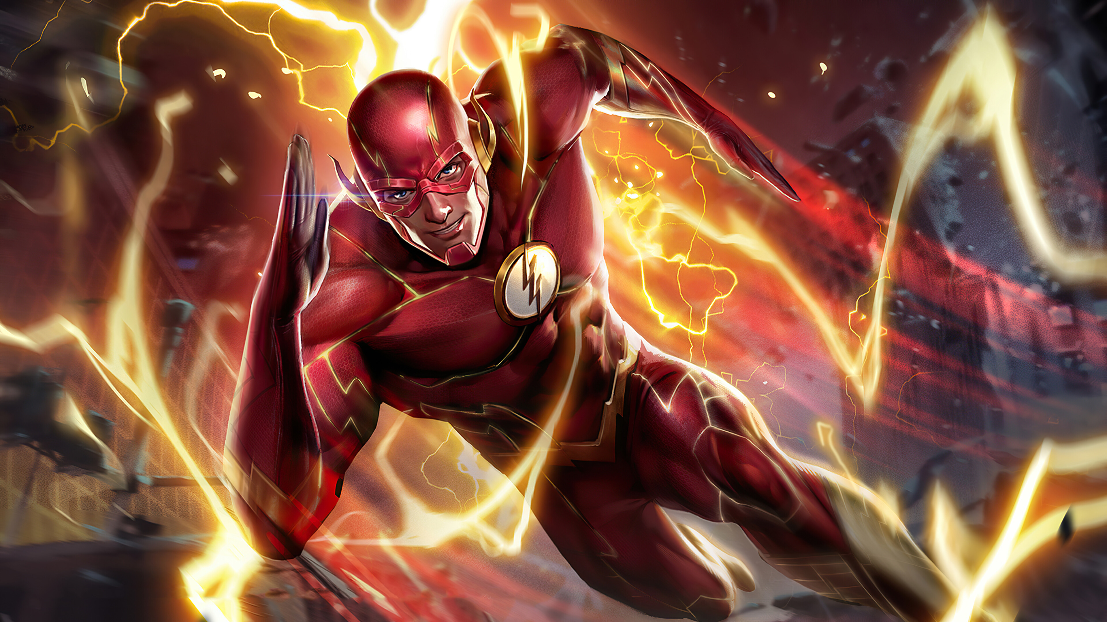Flash (DC): Barry Allen, A founding member of the Justice League. 3840x2160 4K Wallpaper.