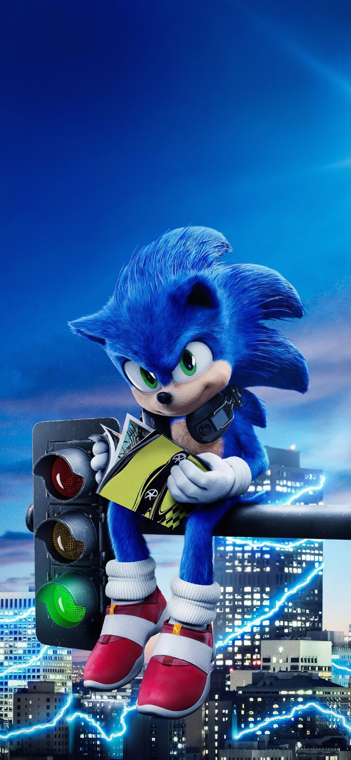 Sonic Movie, Animated hedgehog hero, Colorful visuals, Fast-paced action, 1130x2440 HD Phone