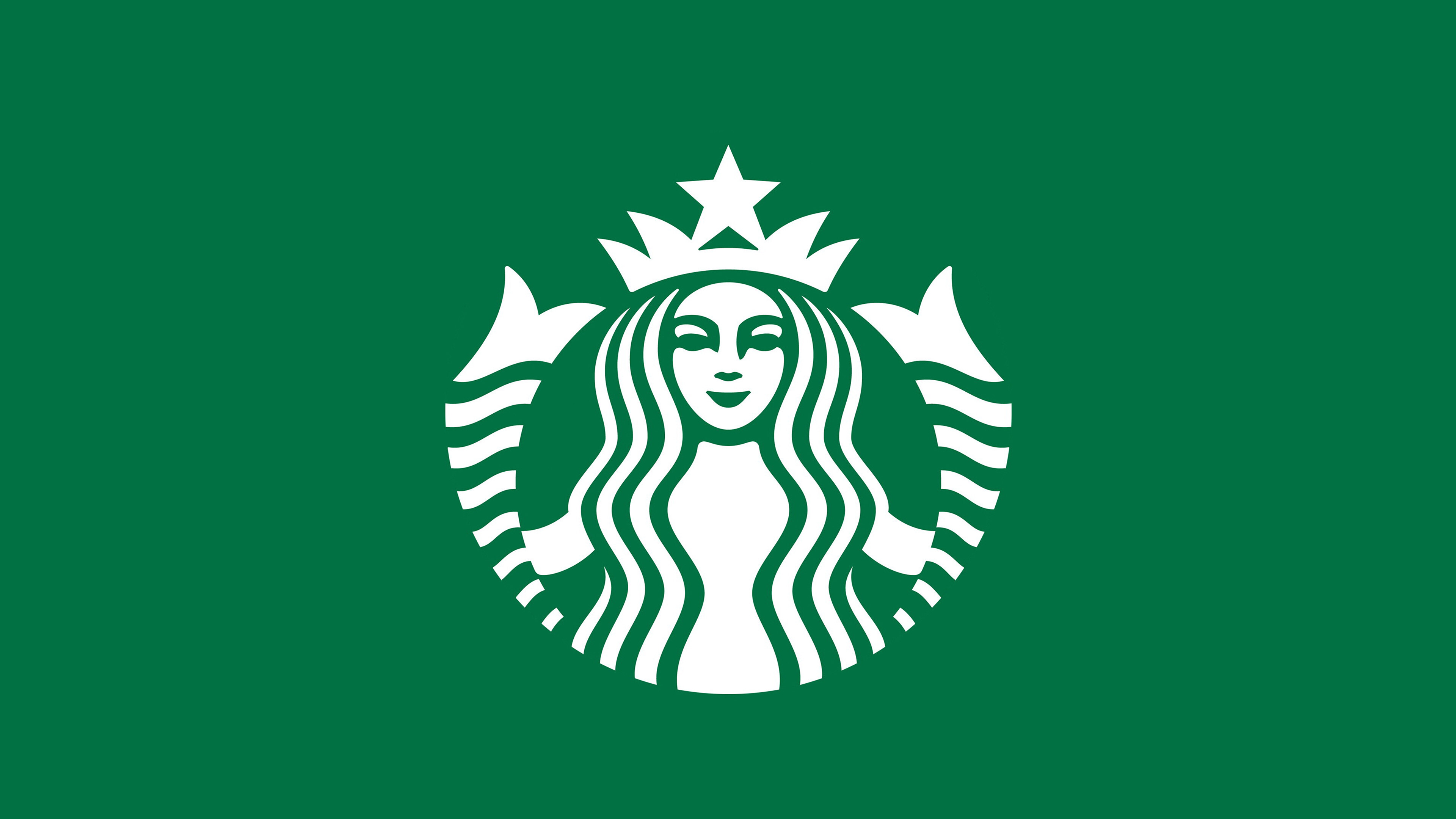 Starbucks: Logo, Illustration, Art, American company. 3840x2160 4K Background.