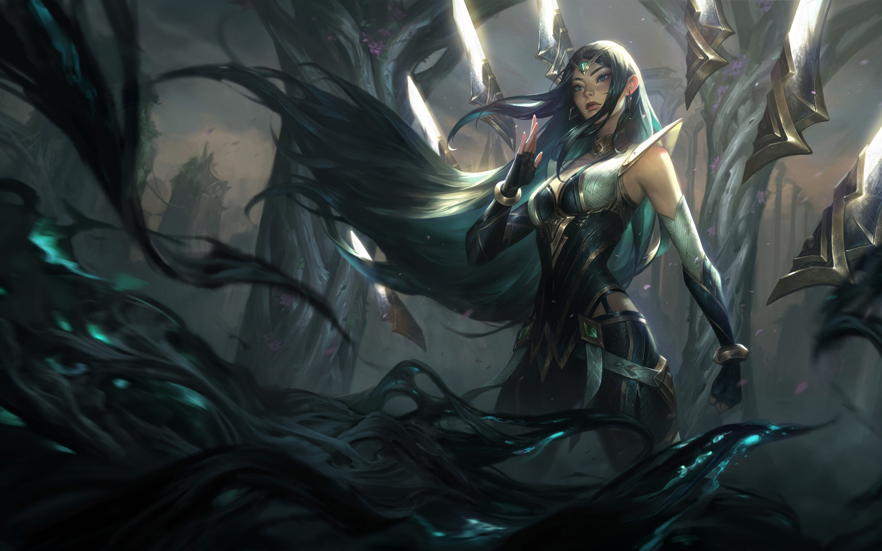 League of Legends: Irelia, the Blade Dancer, Darkness, MOBA. 2880x1800 HD Wallpaper.