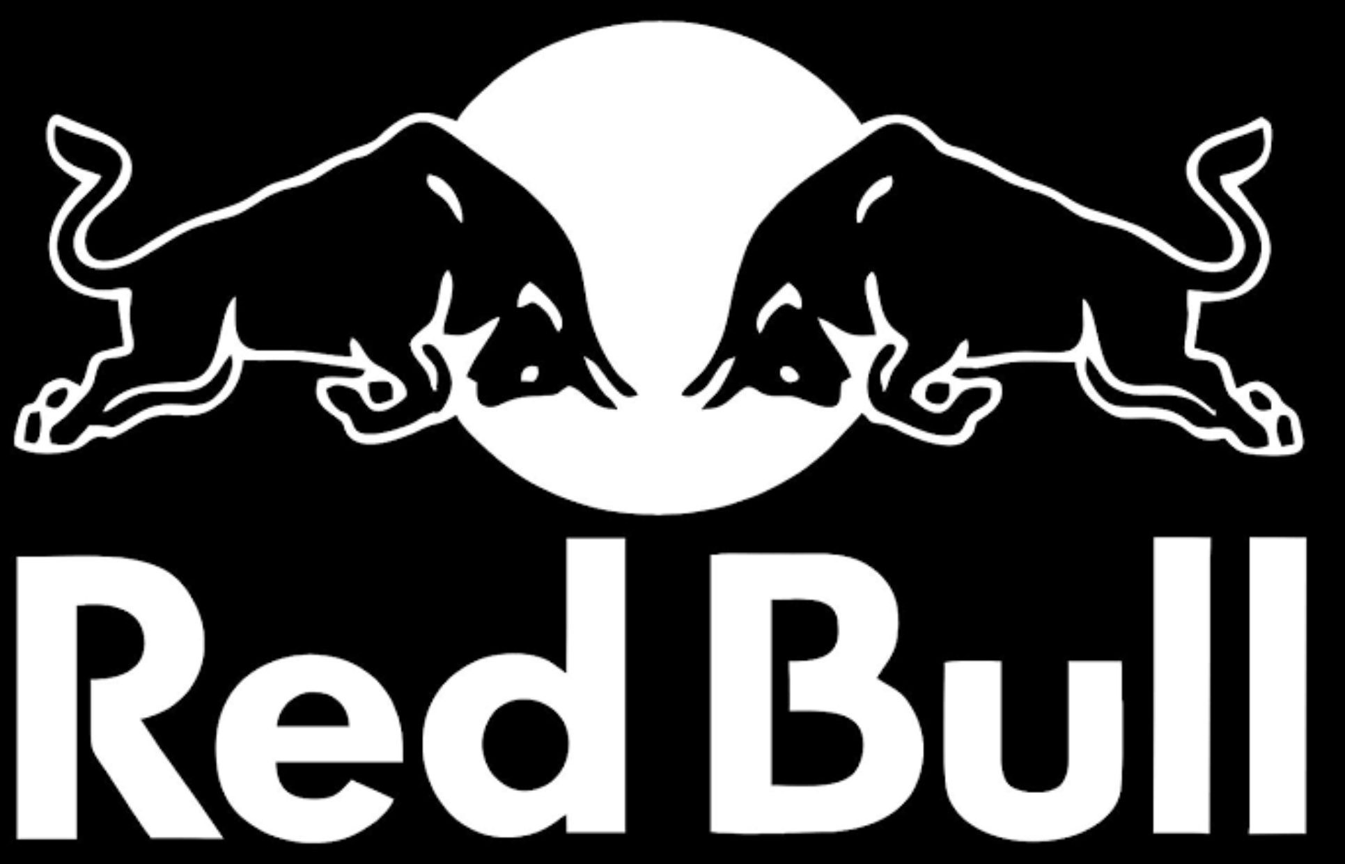 Red Bull Logo: Ingredients of high quality: Caffeine, Taurine, Sugars, Alpine water, Black and white. 1940x1250 HD Wallpaper.