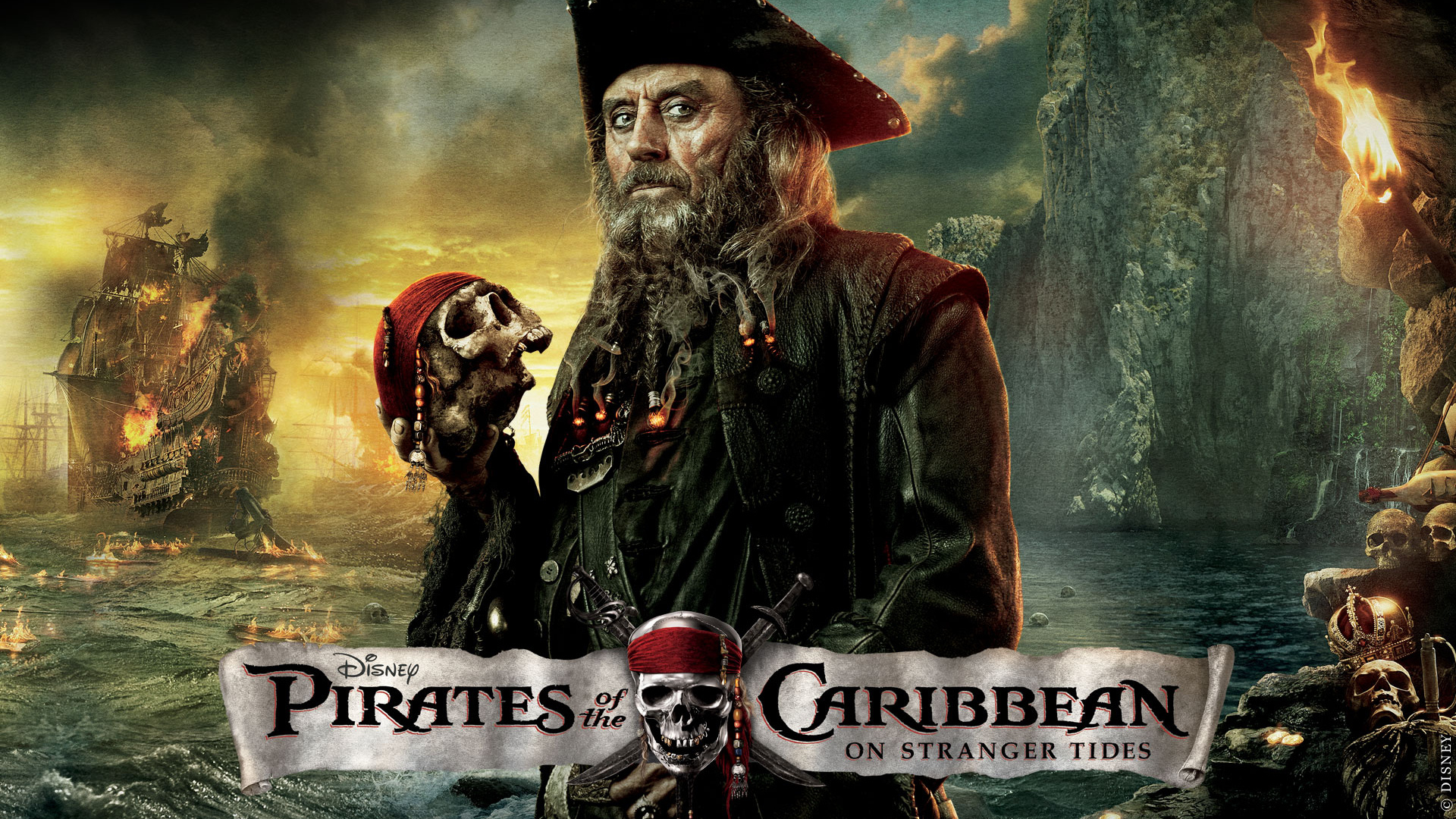 Blackbeard, Legendary pirate, High seas chaos, Caribbean wallpaper, 1920x1080 Full HD Desktop