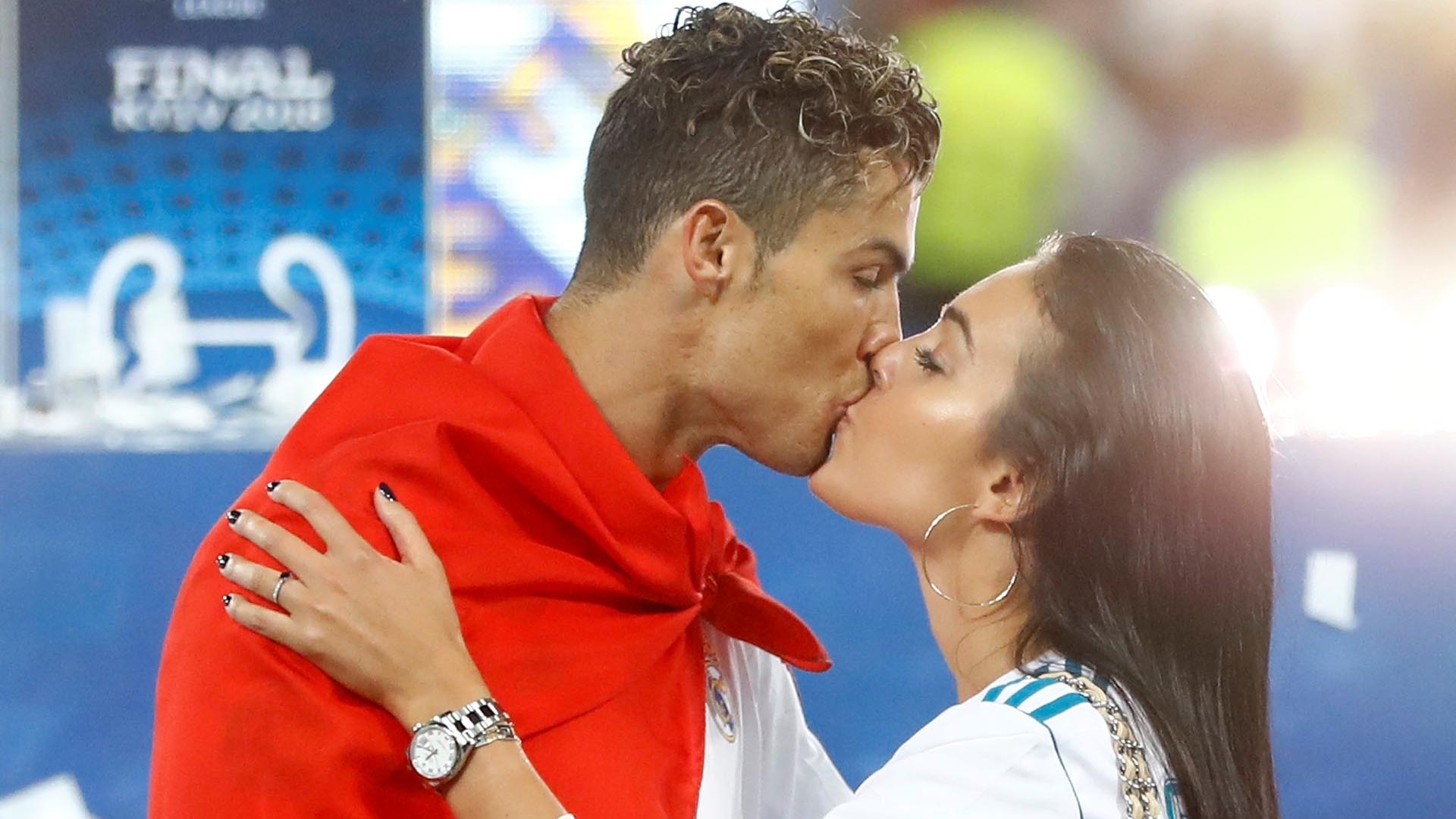 Cristiano Ronaldo and Georgina Rodriguez: The Spanish model, The Al-Nassr star's most serious love interest. 1920x1080 Full HD Wallpaper.