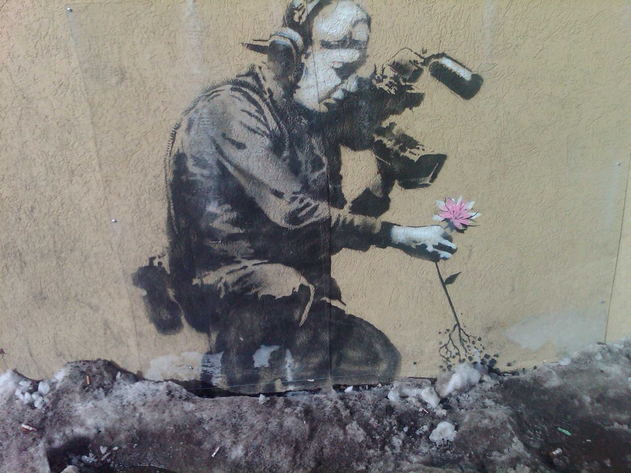 Banksy: One of the main representatives of contemporary street art, Painting. 2050x1540 HD Wallpaper.