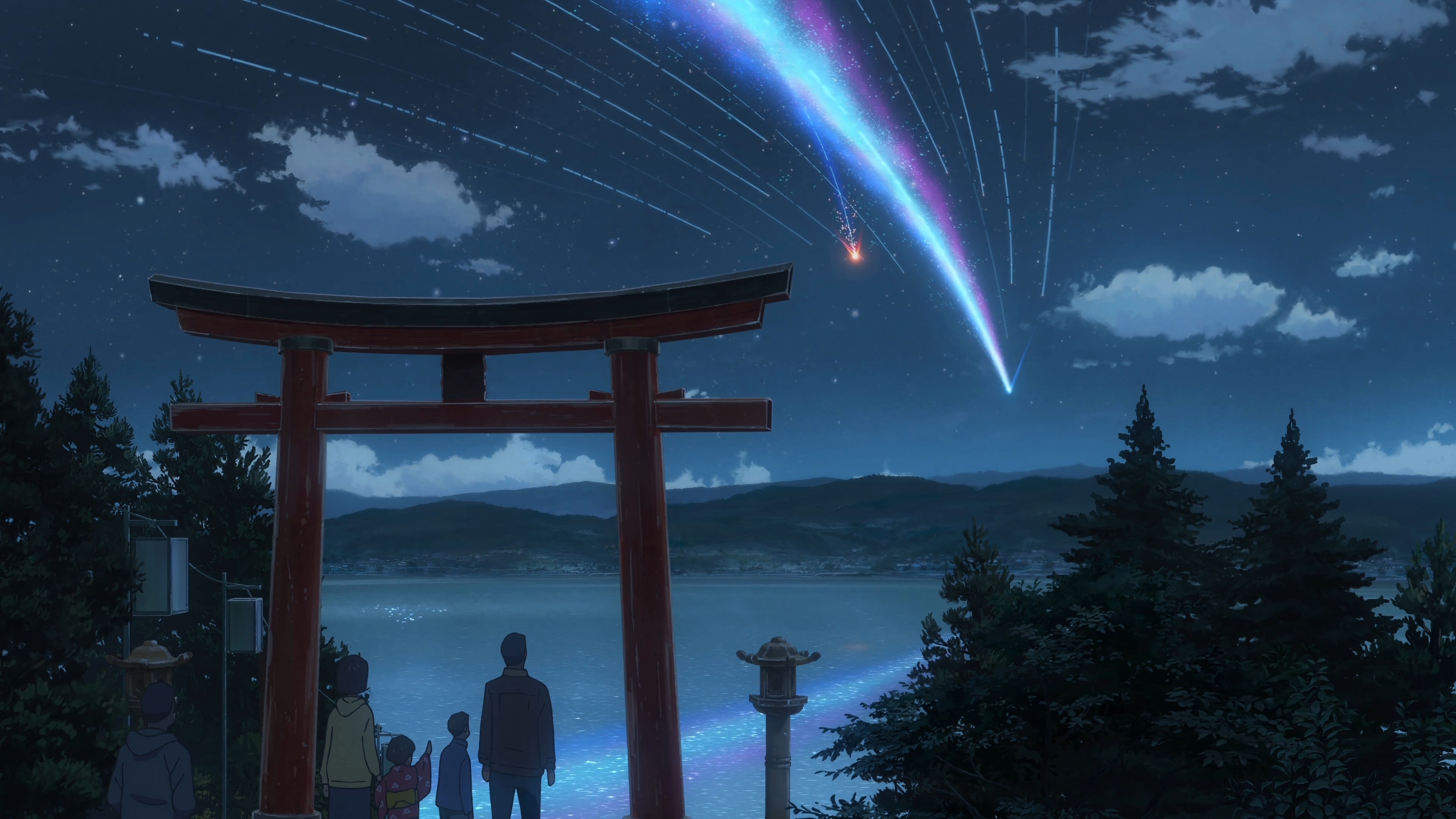 Makoto Shinkai, Kimi no Na Wa, Anime stars, 3840x2160 4K Desktop
