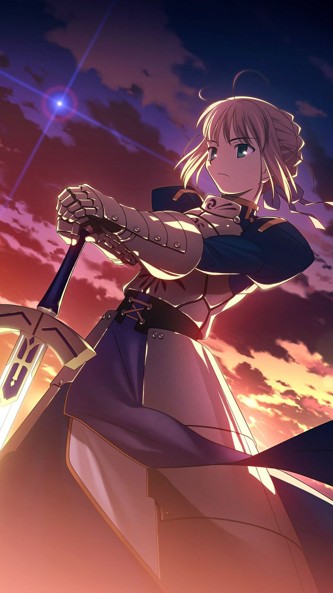 Fate/stay night: Heaven's Feel: Saber, Fate Series, Japanese anime film trilogy. 1080x1920 Full HD Background.