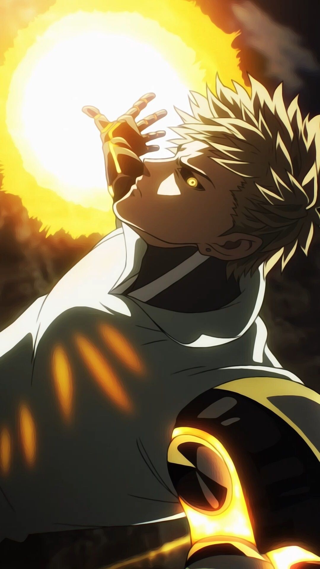Genos: One Punch Man, Anime, Demon Cyborg's tears are made of oil, S-Class hero. 1080x1920 Full HD Background.