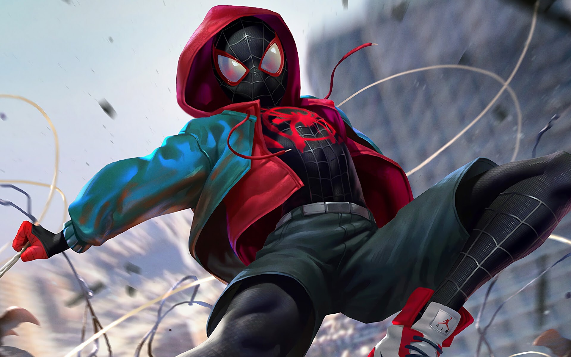Spider-Man: Into the Spider-Verse: Miles Morales, The main protagonist, 2018 movie. 1920x1200 HD Background.