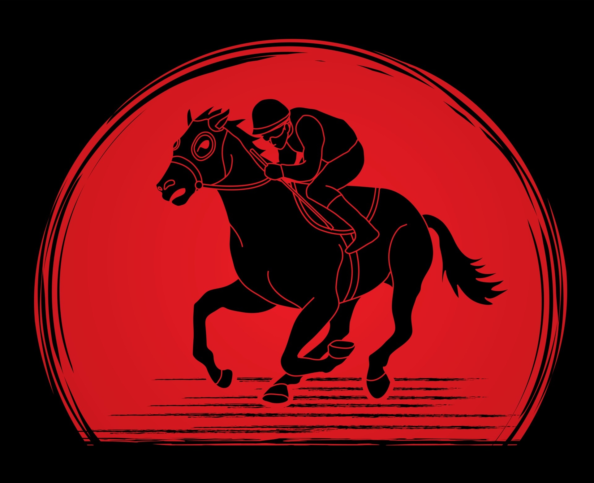Equitation: A jockey riding a horse during a flat racing event, Fan art. 1920x1560 HD Background.