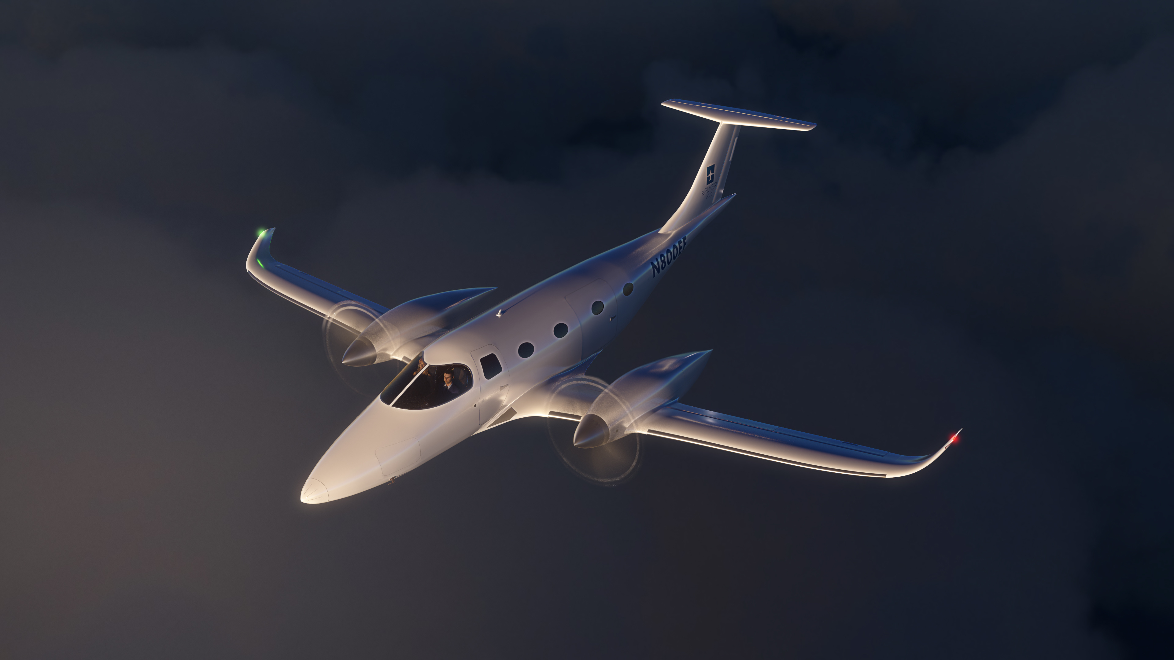 Aircraft: All-electric eFlyer 800, A vehicle designed for aero travel. 3840x2160 4K Background.