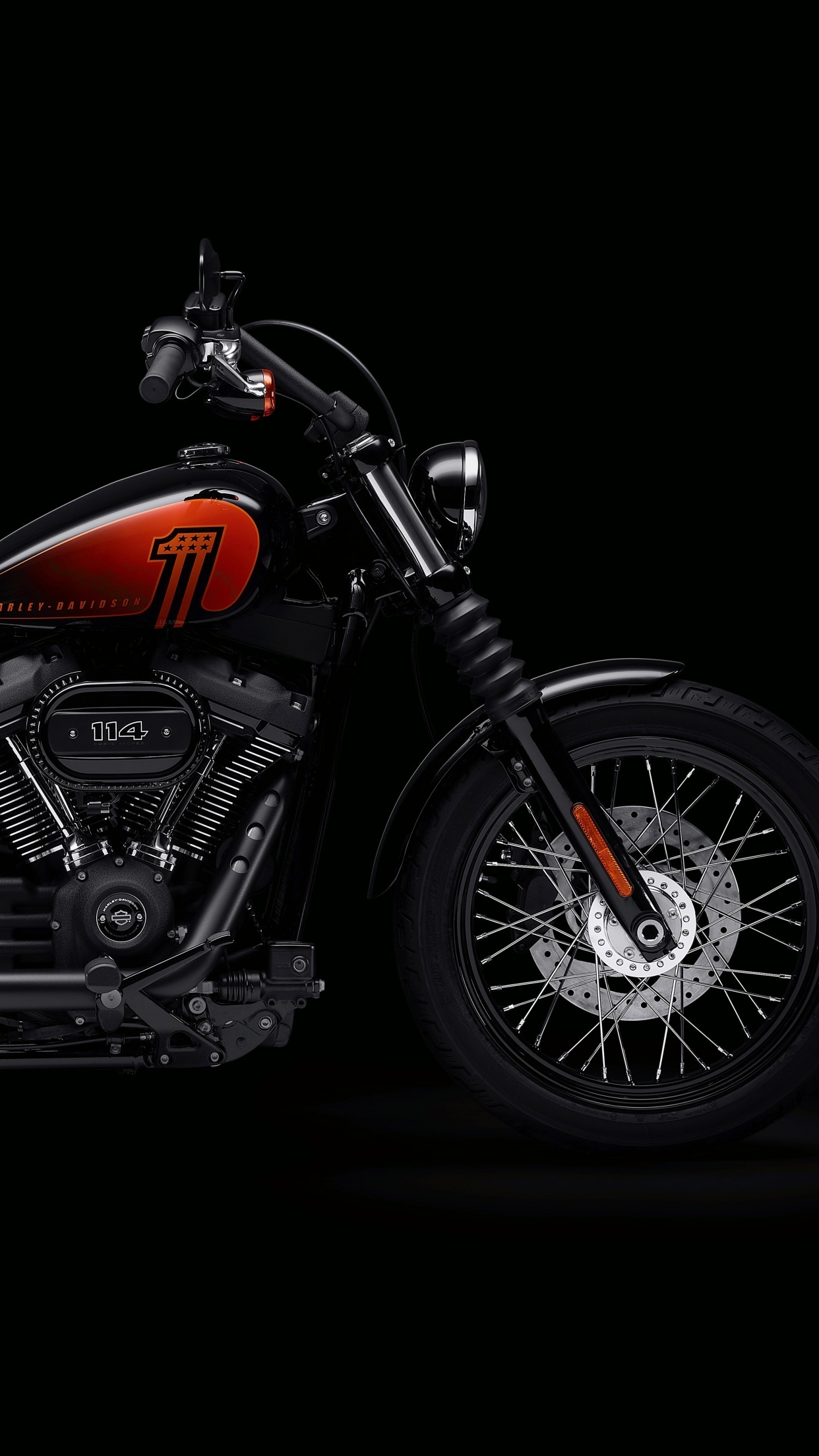 Harley-Davidson Street Bob, Badass cruiser, Dark and powerful, Intense black beauty, 1250x2210 HD Handy