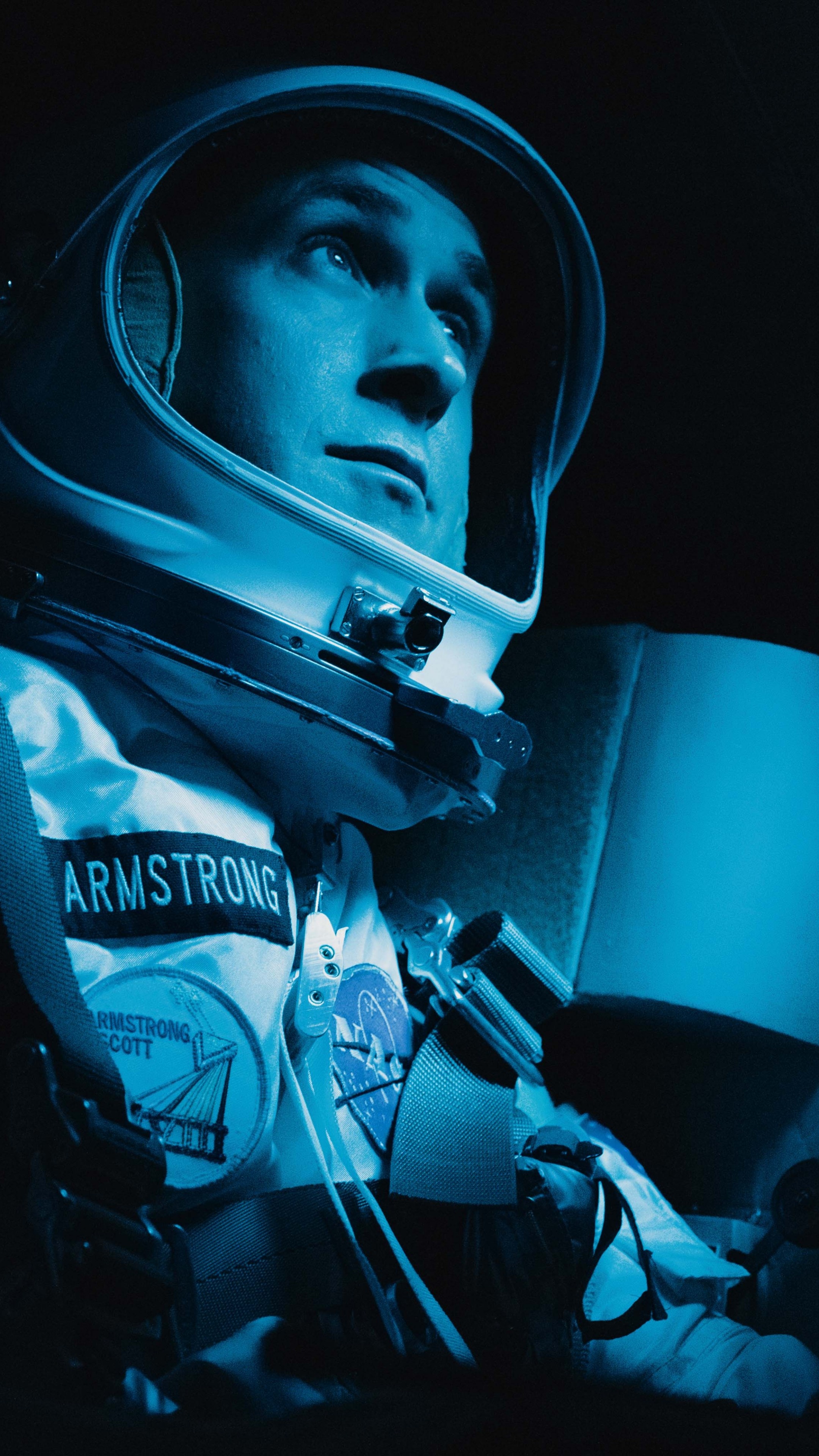 Ryan Gosling: Portrayed Neil Armstrong in a 2018 American biographical drama film, First Man. 2160x3840 4K Background.