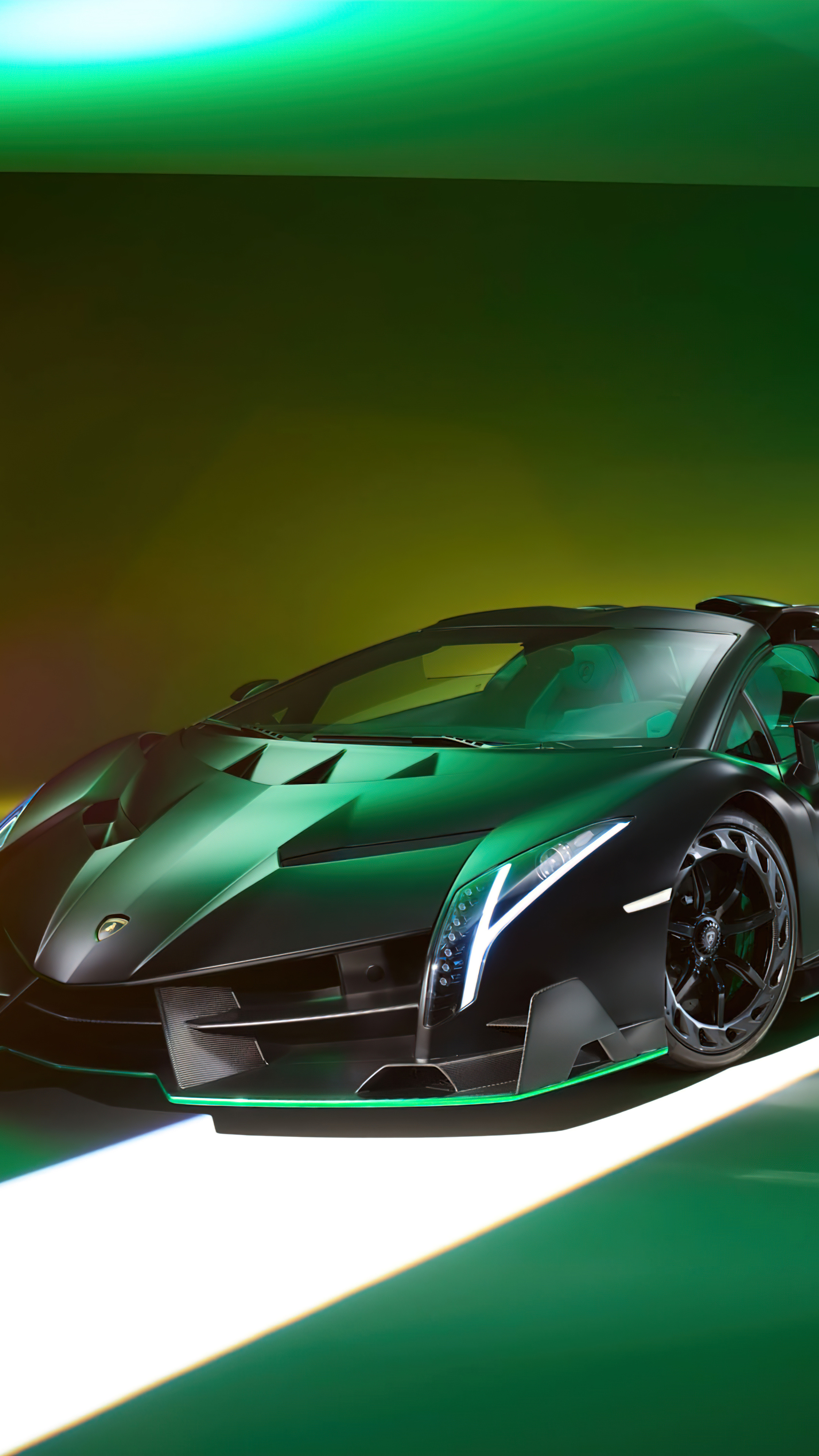 Lamborghini Veneno, Roadster 2021, 8K wallpaper, Future-inspired beauty, 2160x3840 4K Phone