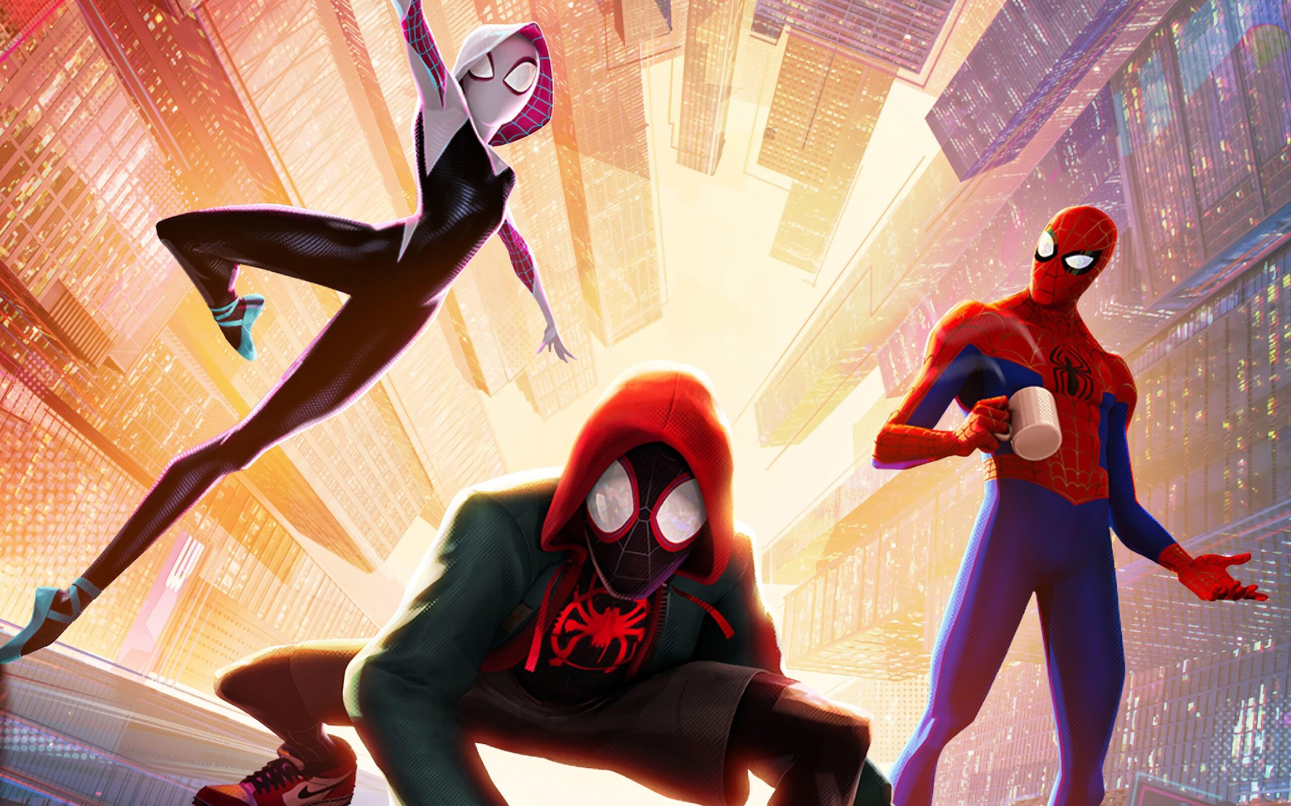Spider-Man: Into the Spider-Verse: A 2018 superhero animated film based on the Marvel comic book character Miles Morales. 2560x1600 HD Background.