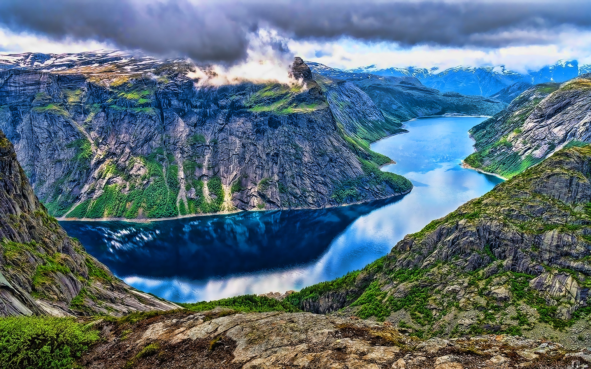 Norwegian Fjords, Beautiful mountains, European nature, High-quality wallpapers, 1920x1200 HD Desktop