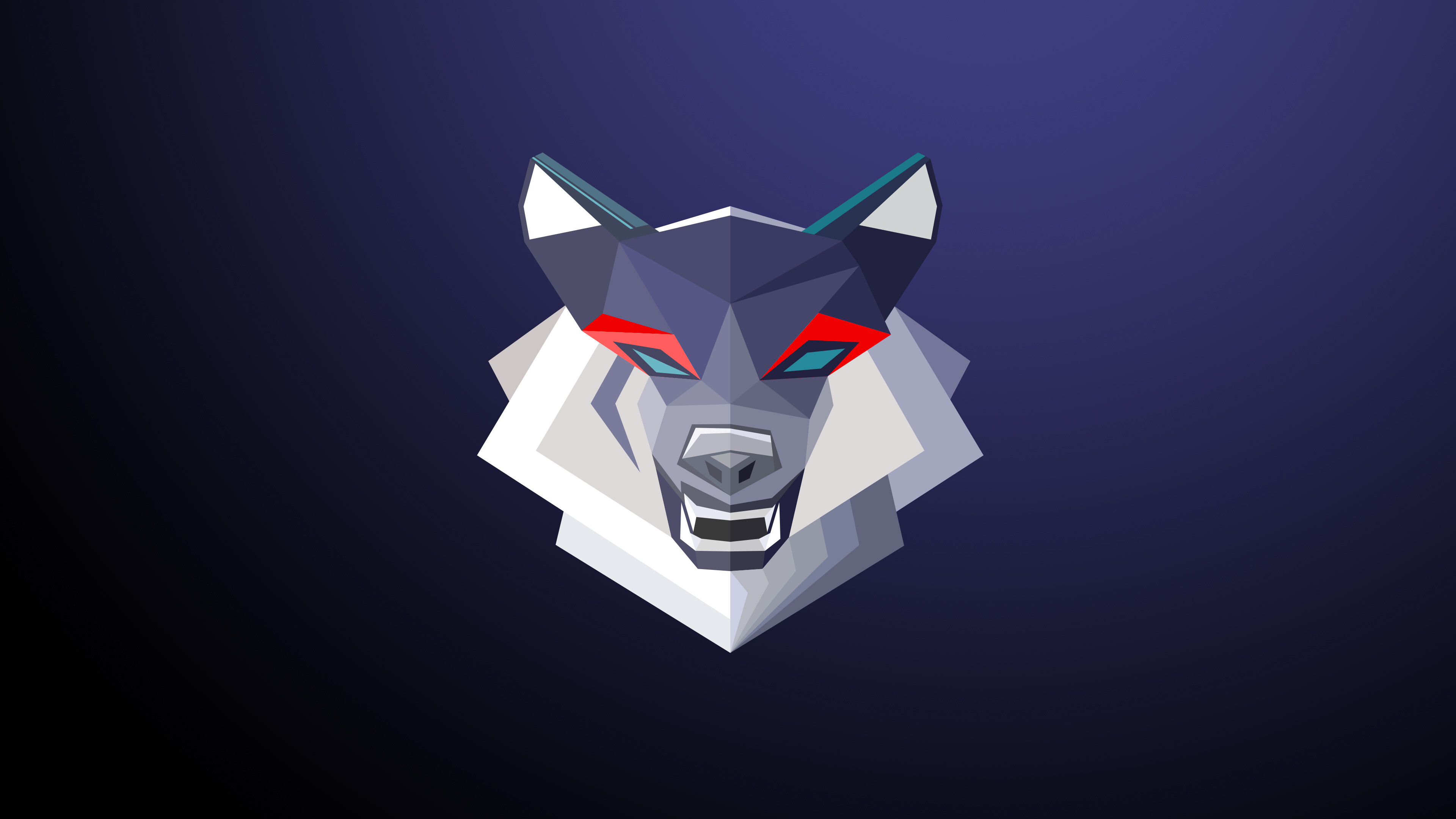 Wolf: Minimalistic, Illustration, Animal, Canis lupus. 3840x2160 4K Background.