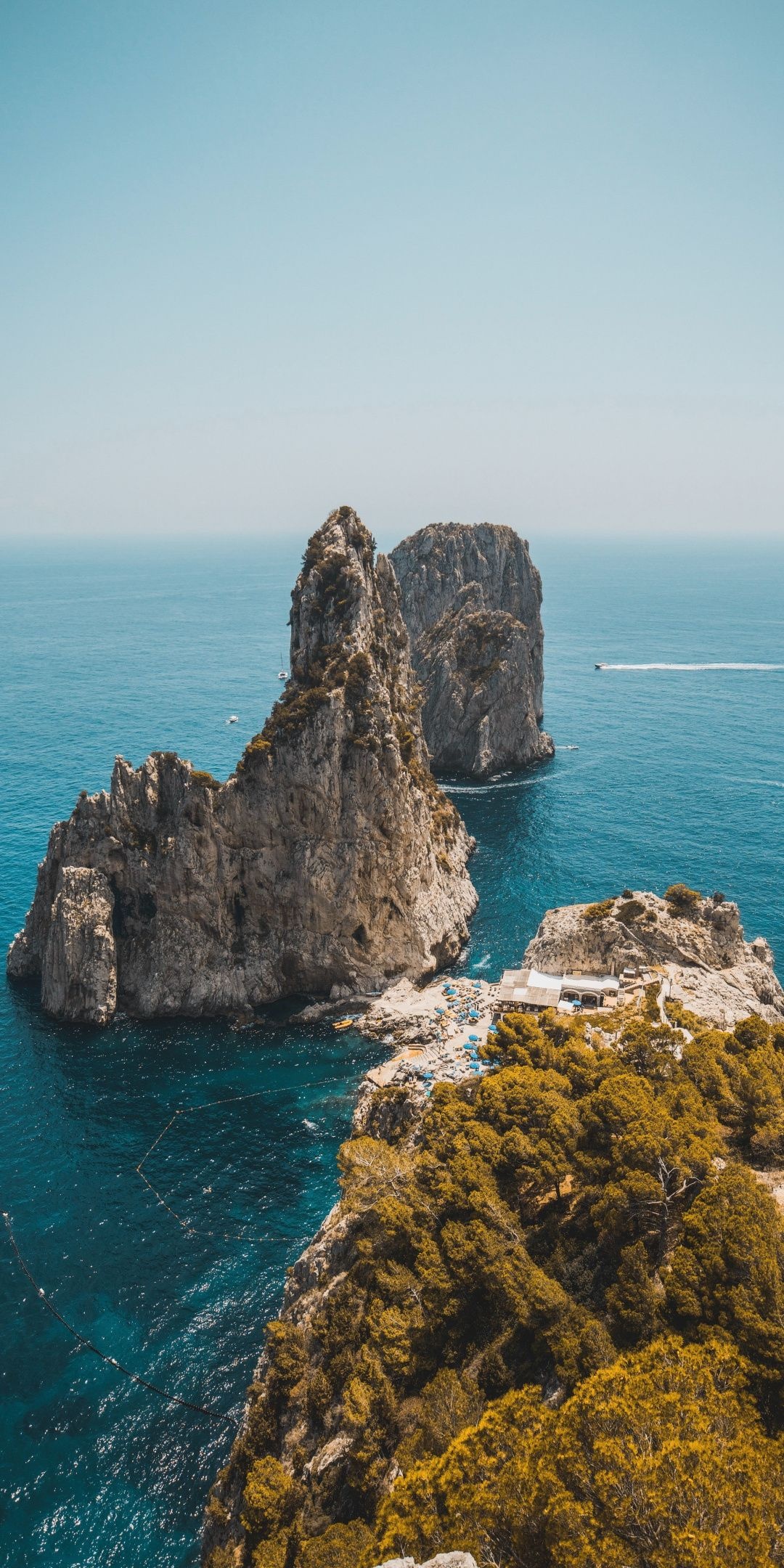 Capri Island, Coastal cliffs, Picturesque sea, Natural beauty, 1080x2160 HD Handy