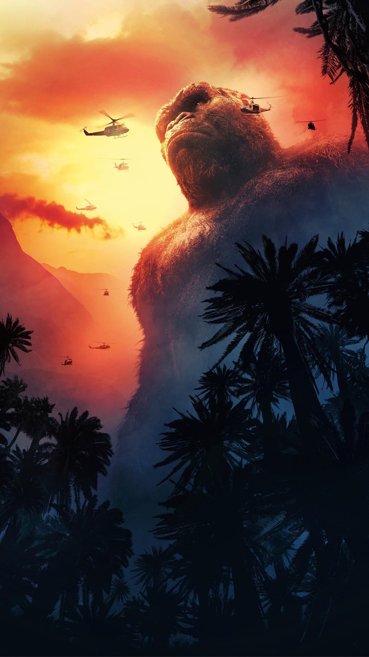 King Kong: Depicted as the protector of the Skull Island, battling other giant monsters to keep it safe. 1540x2740 HD Wallpaper.