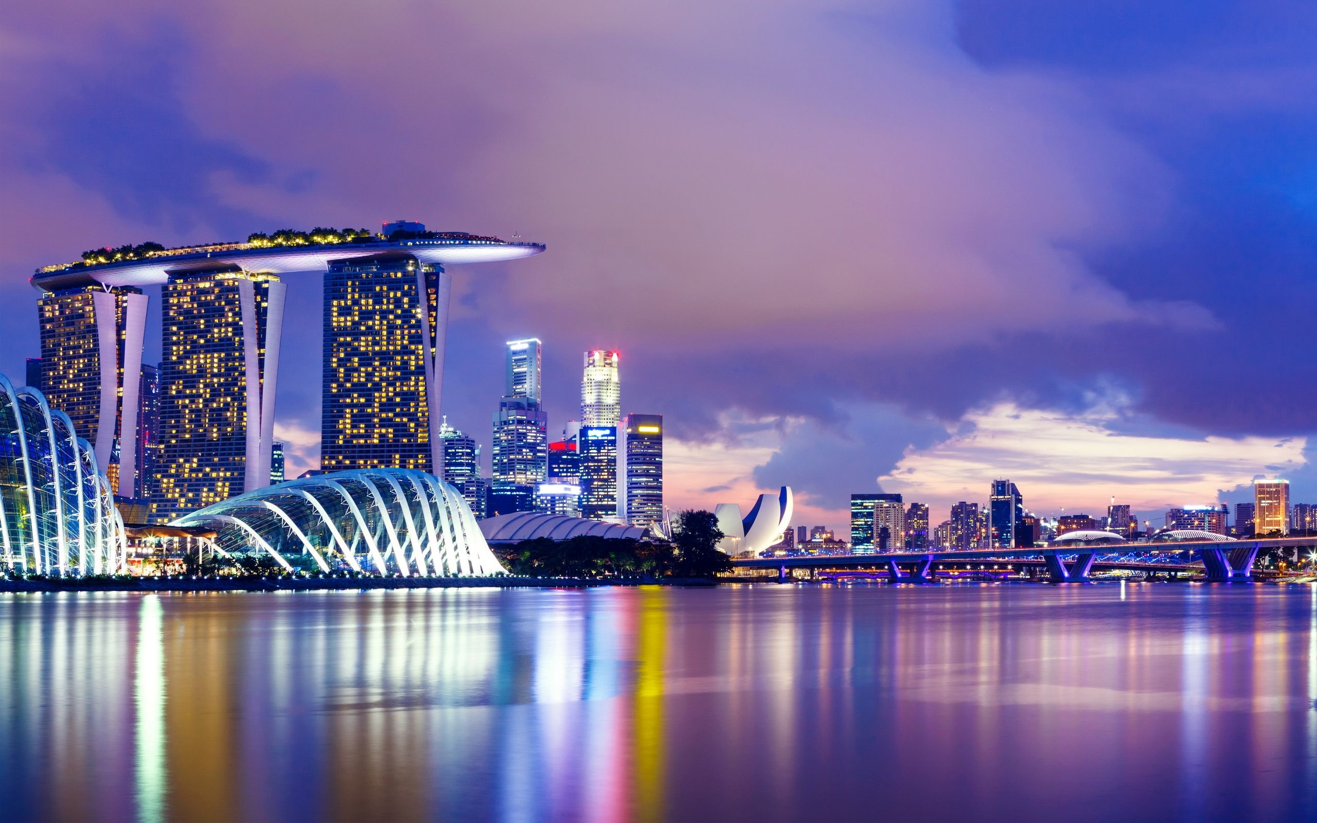 Singapore Skyline, Travels, Urban architecture, High rise buildings, 2560x1600 HD Desktop