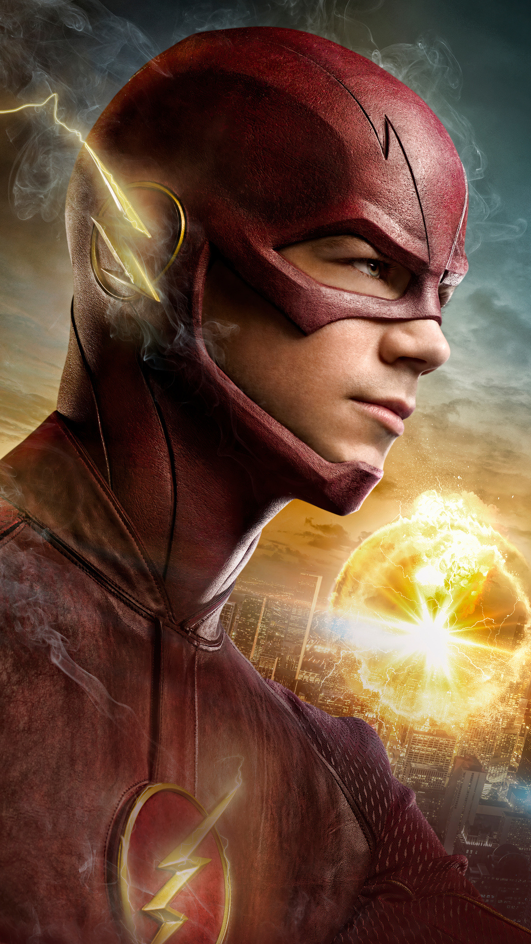 Flash (TV Series): Scientist who acquired super speed through a freak accident. 1080x1920 Full HD Background.