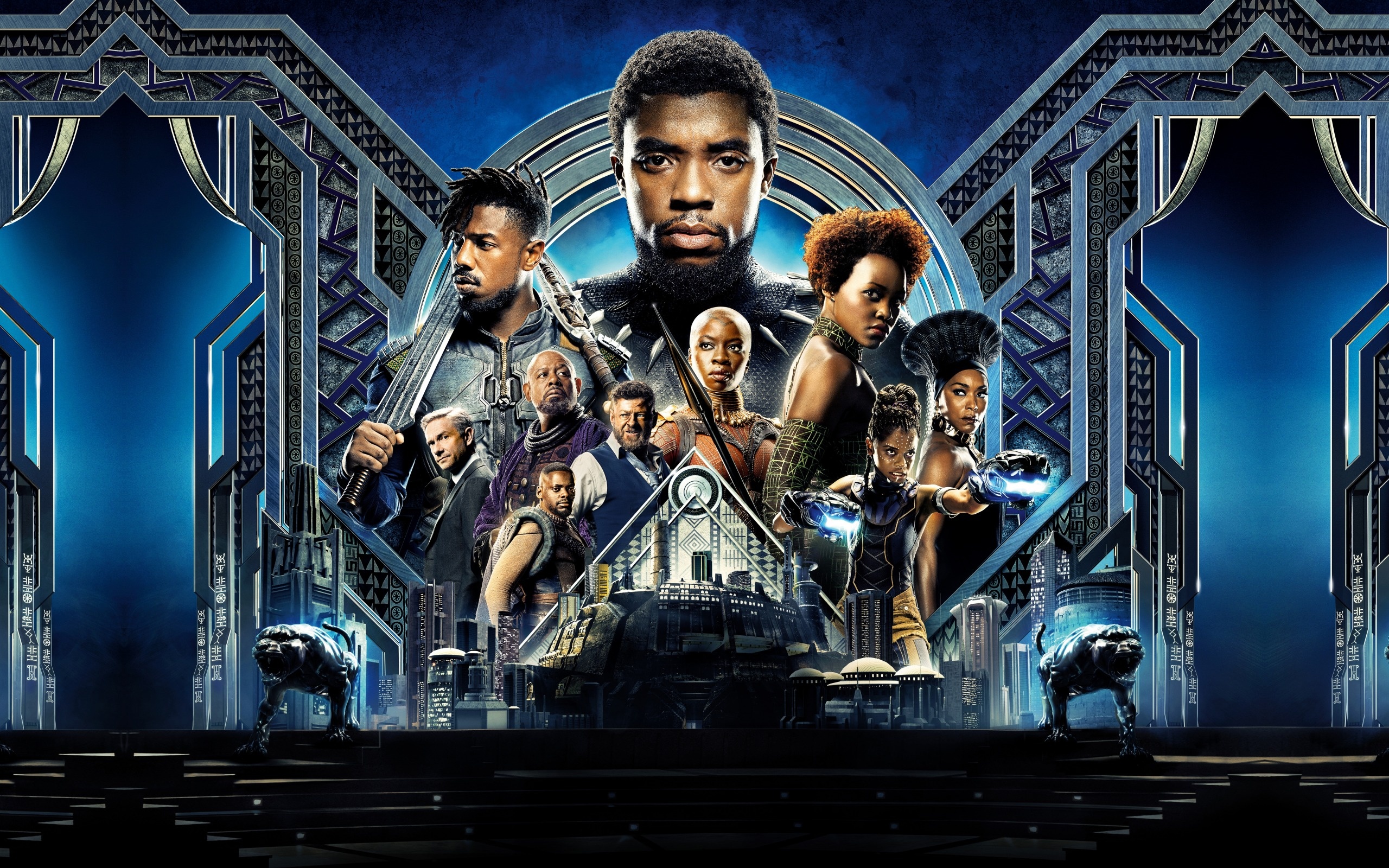 Black Panther, 2018 poster, Actors, New movie, 2560x1600 HD Desktop