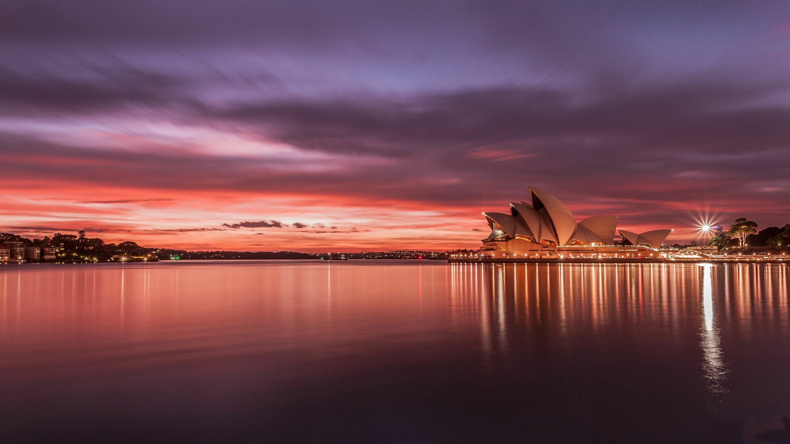 Australia: Port Jackson, Sydney Harbor, New South Wales. 2560x1440 HD Background.